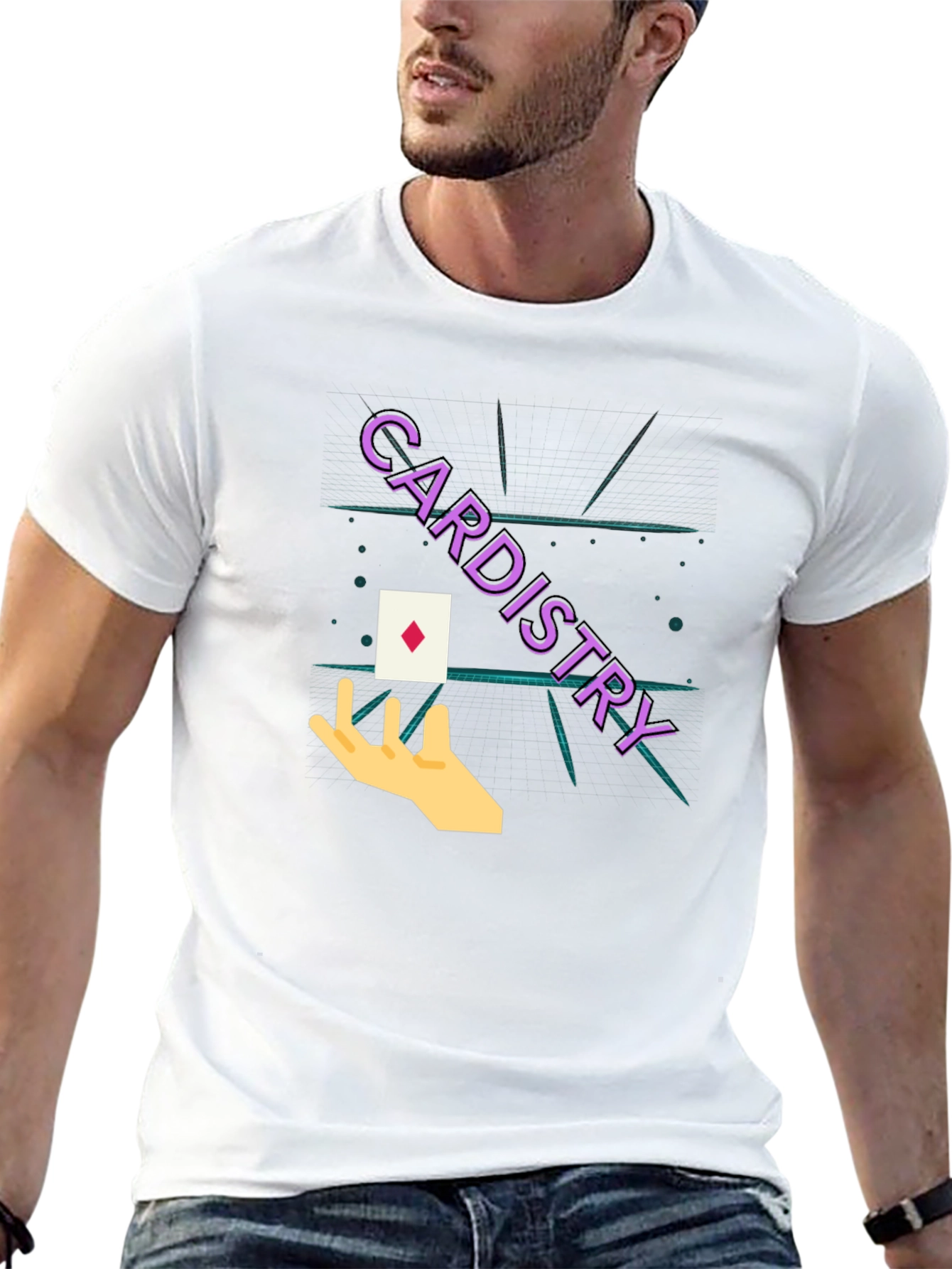 Cardistry Black T-Shirt - Magic Trick Design