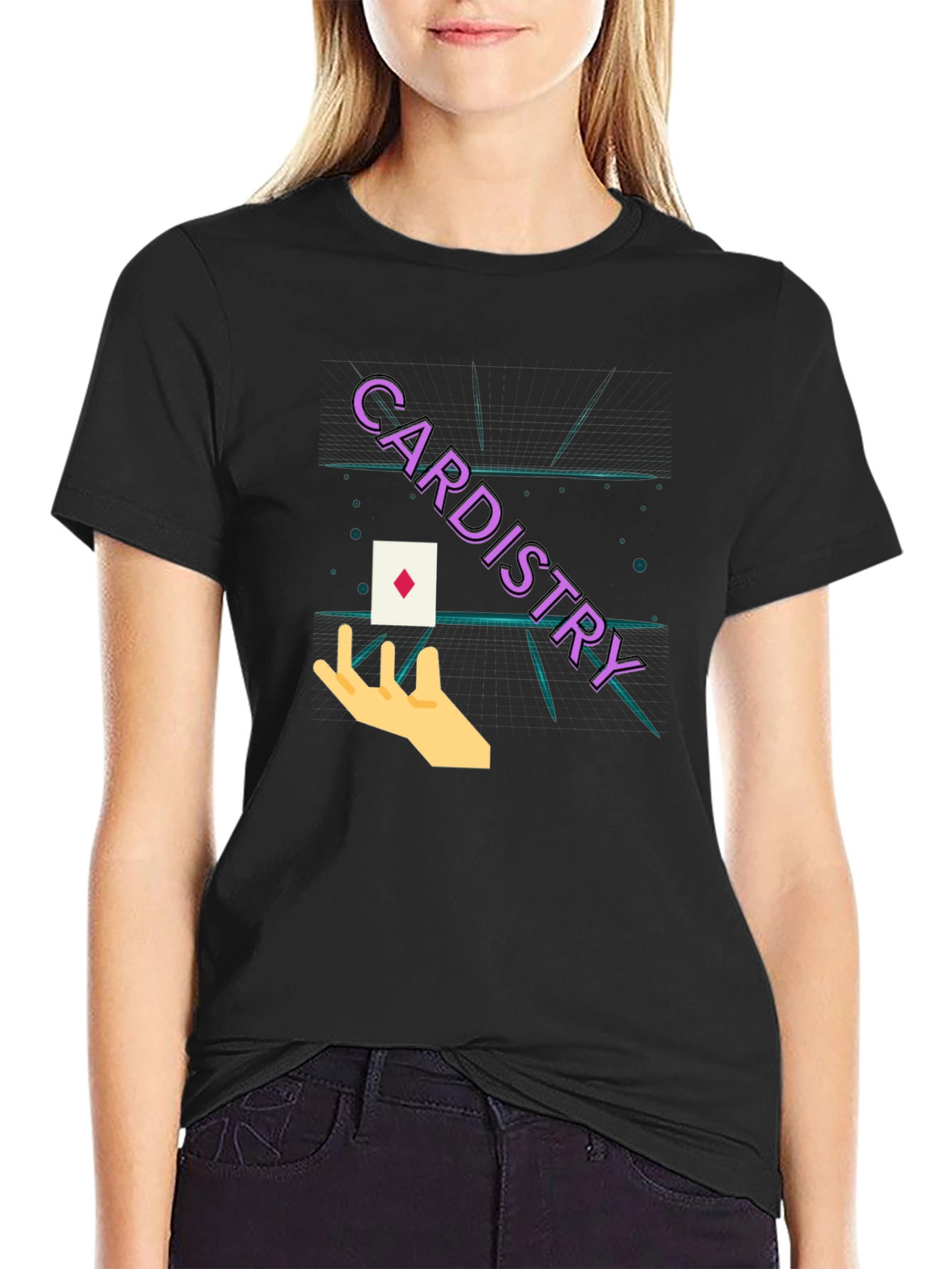 Cardistry Black T-Shirt - Magic Trick Design