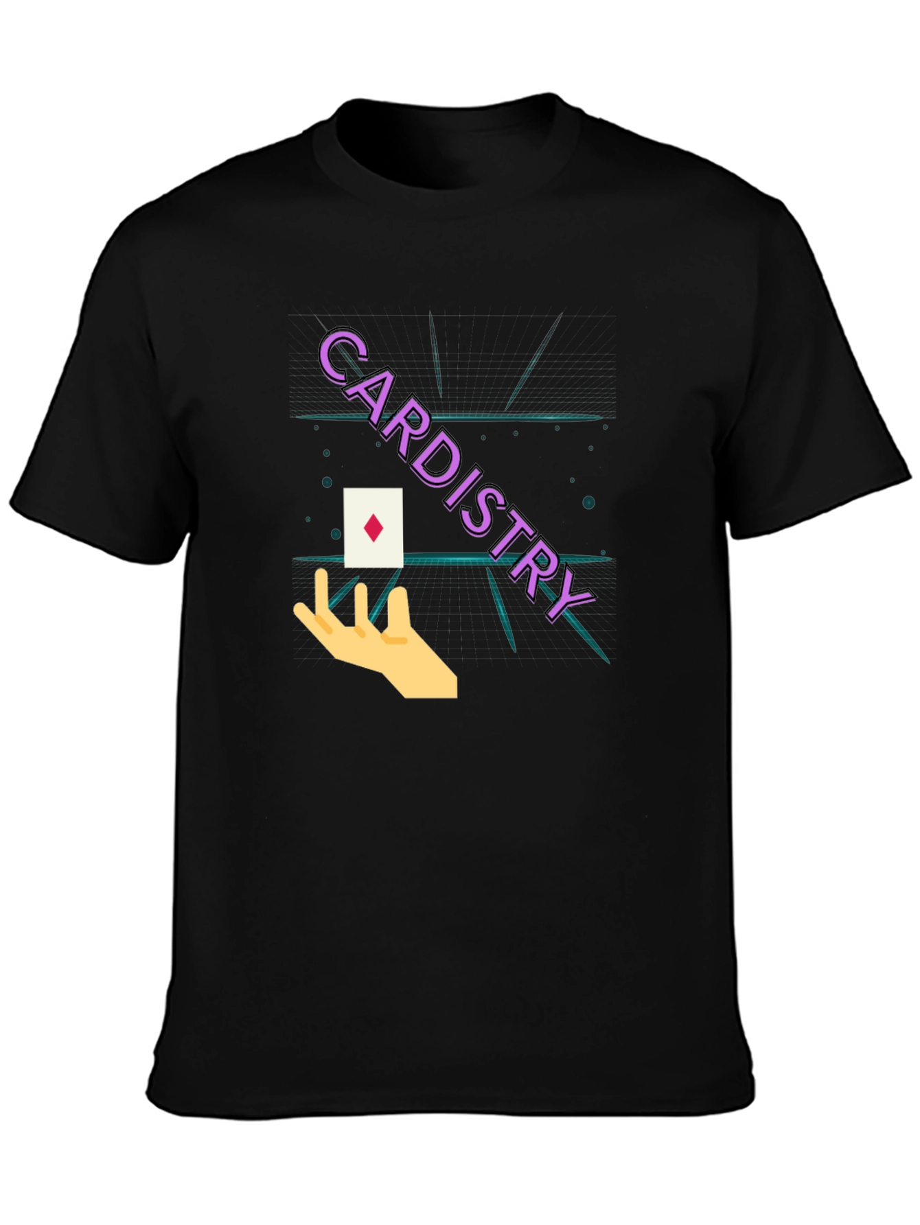 Cardistry Black T-Shirt - Magic Trick Design