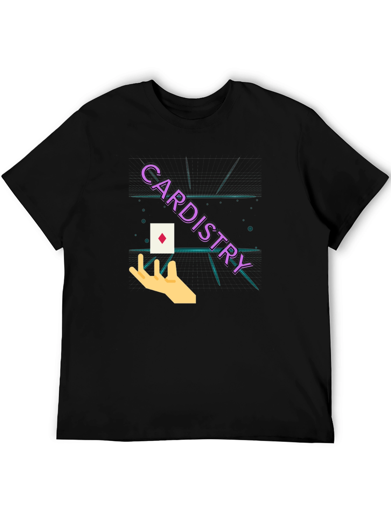 Cardistry Black T-Shirt - Magic Trick Design