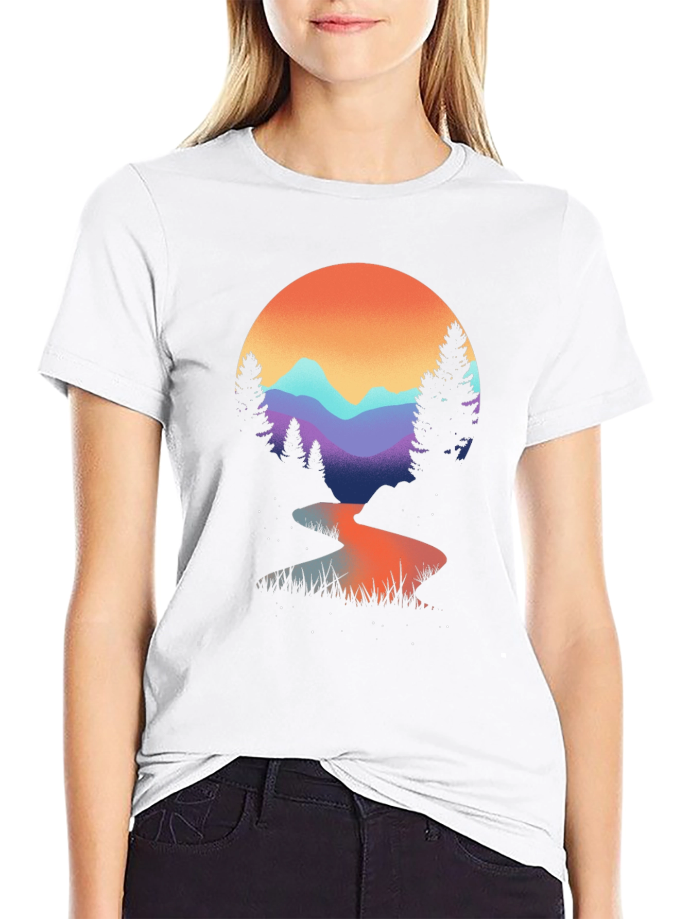 Mountain River Graphic Tee - Black
