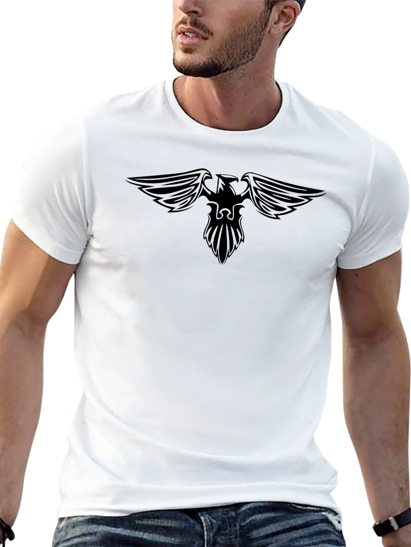 Mens Black Graphic Tee - Phoenix Design