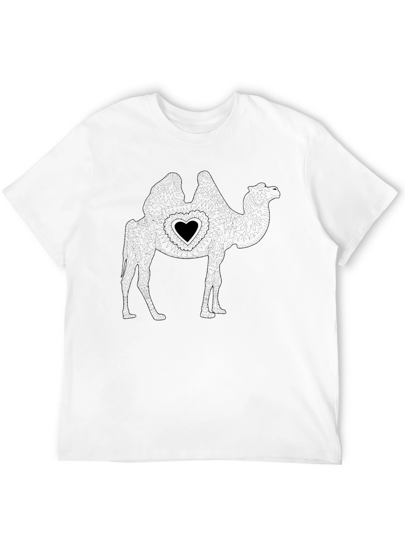 Camel Heart Graphic Tee - Black Cotton Blend