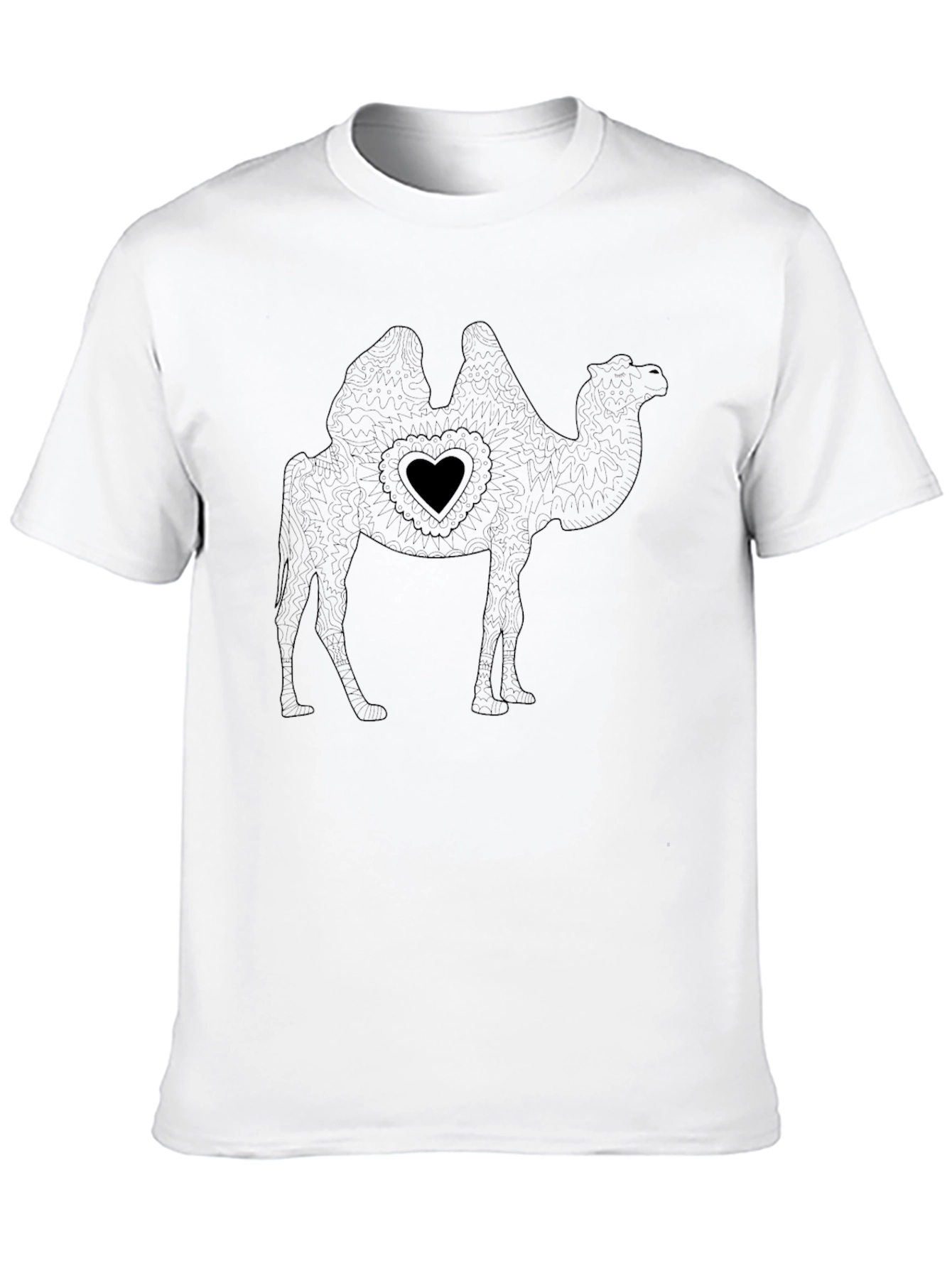 Camel Heart Graphic Tee - Black Cotton Blend