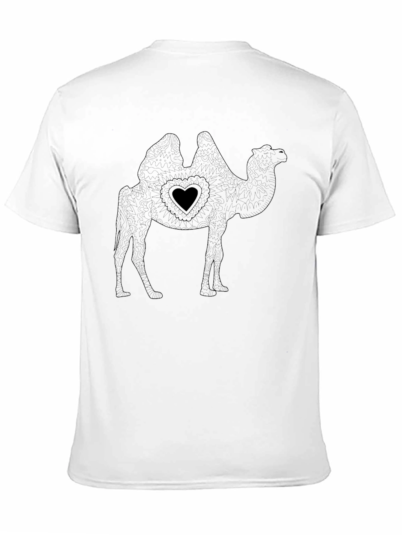 Camel Heart Graphic Tee - Black Cotton Blend