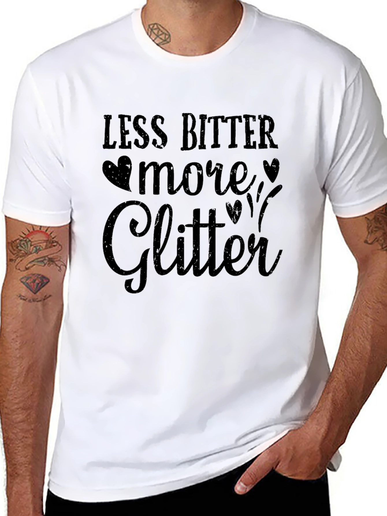 Less Bitter More Glitter Black T-Shirt