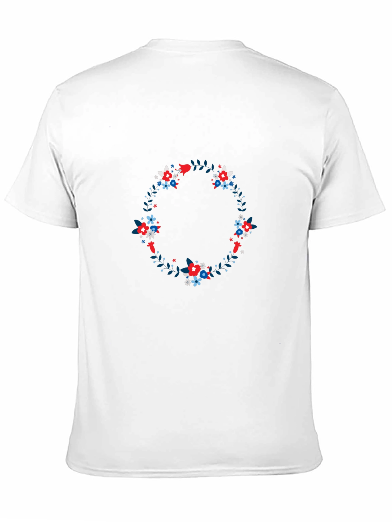 Floral Wreath Graphic Tee - Black Cotton T-Shirt