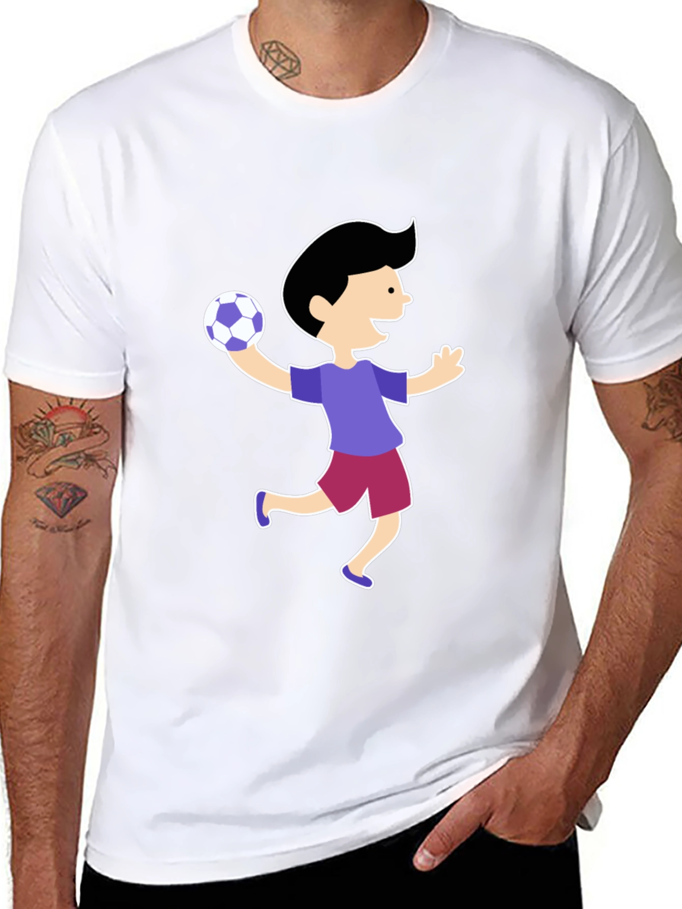 Fun Cartoon Boy T-Shirt - Black