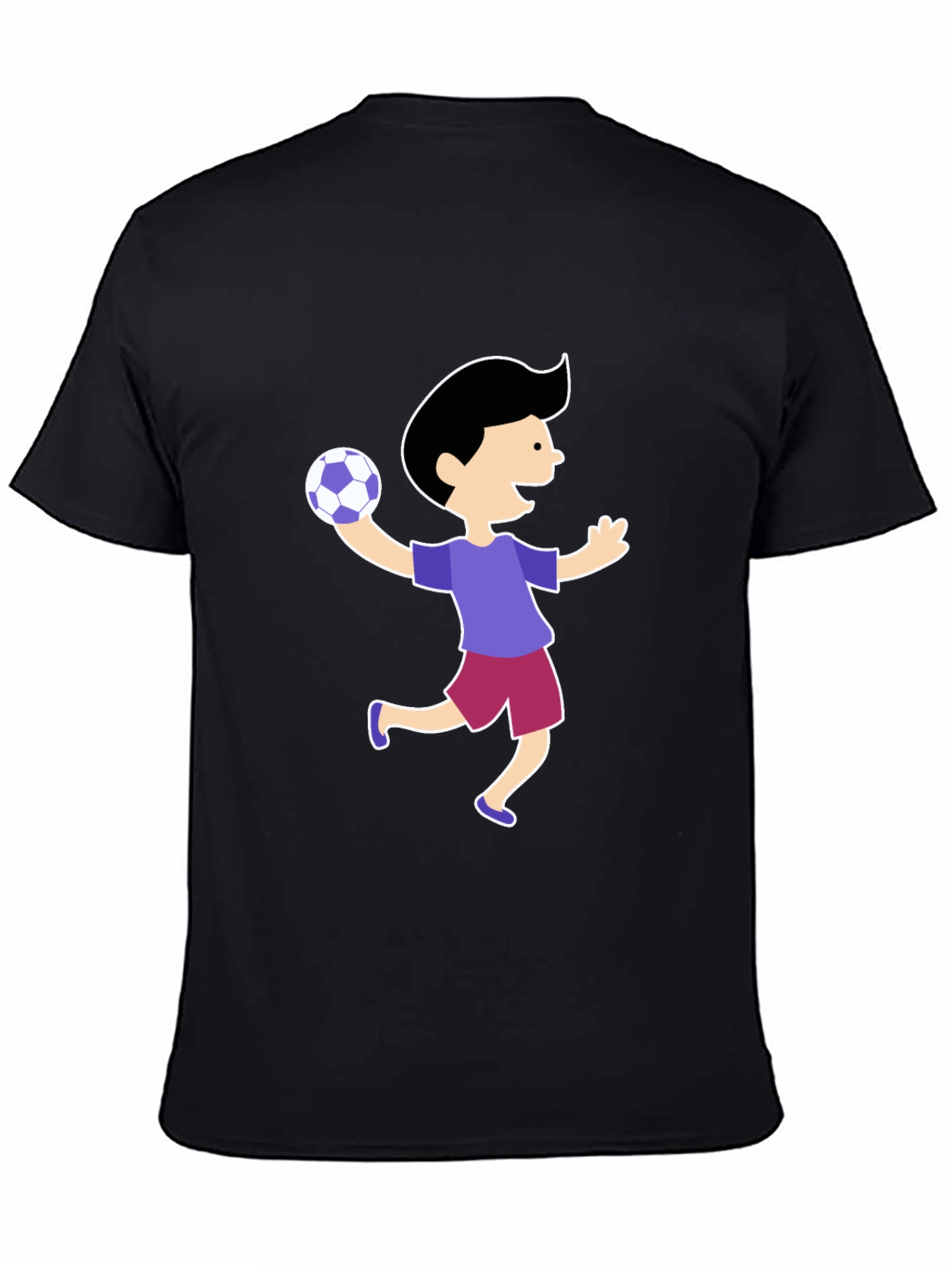 Fun Cartoon Boy T-Shirt - Black