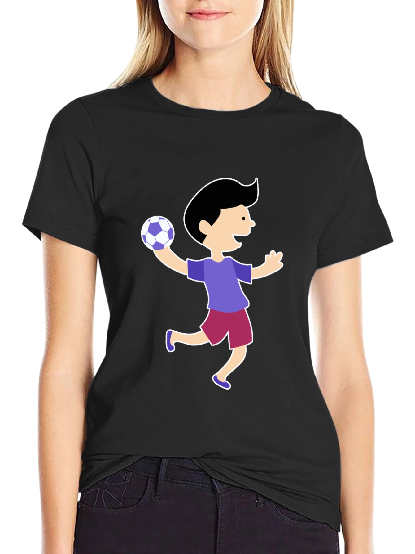 Fun Cartoon Boy T-Shirt - Black