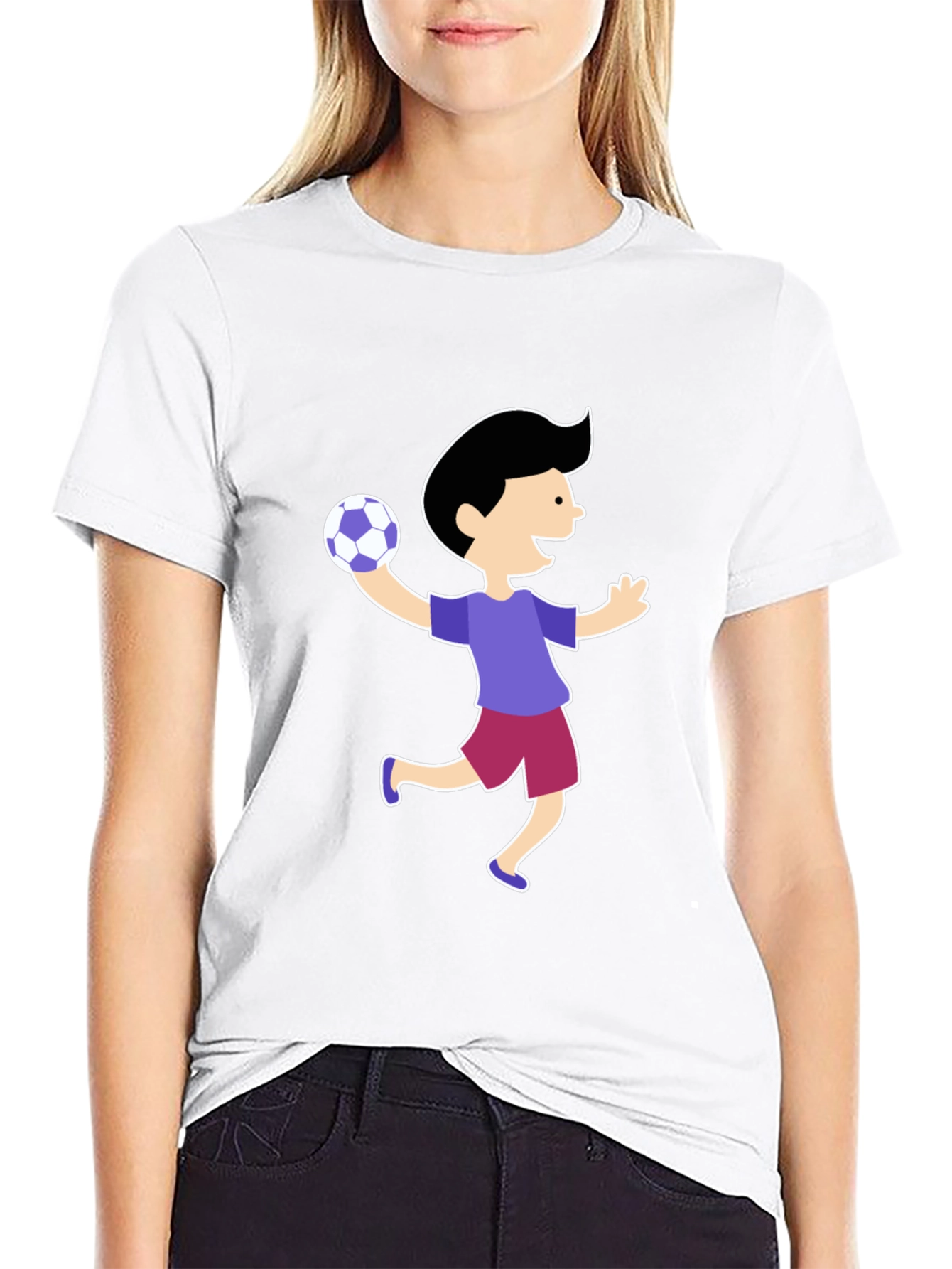 Fun Cartoon Boy T-Shirt - Black
