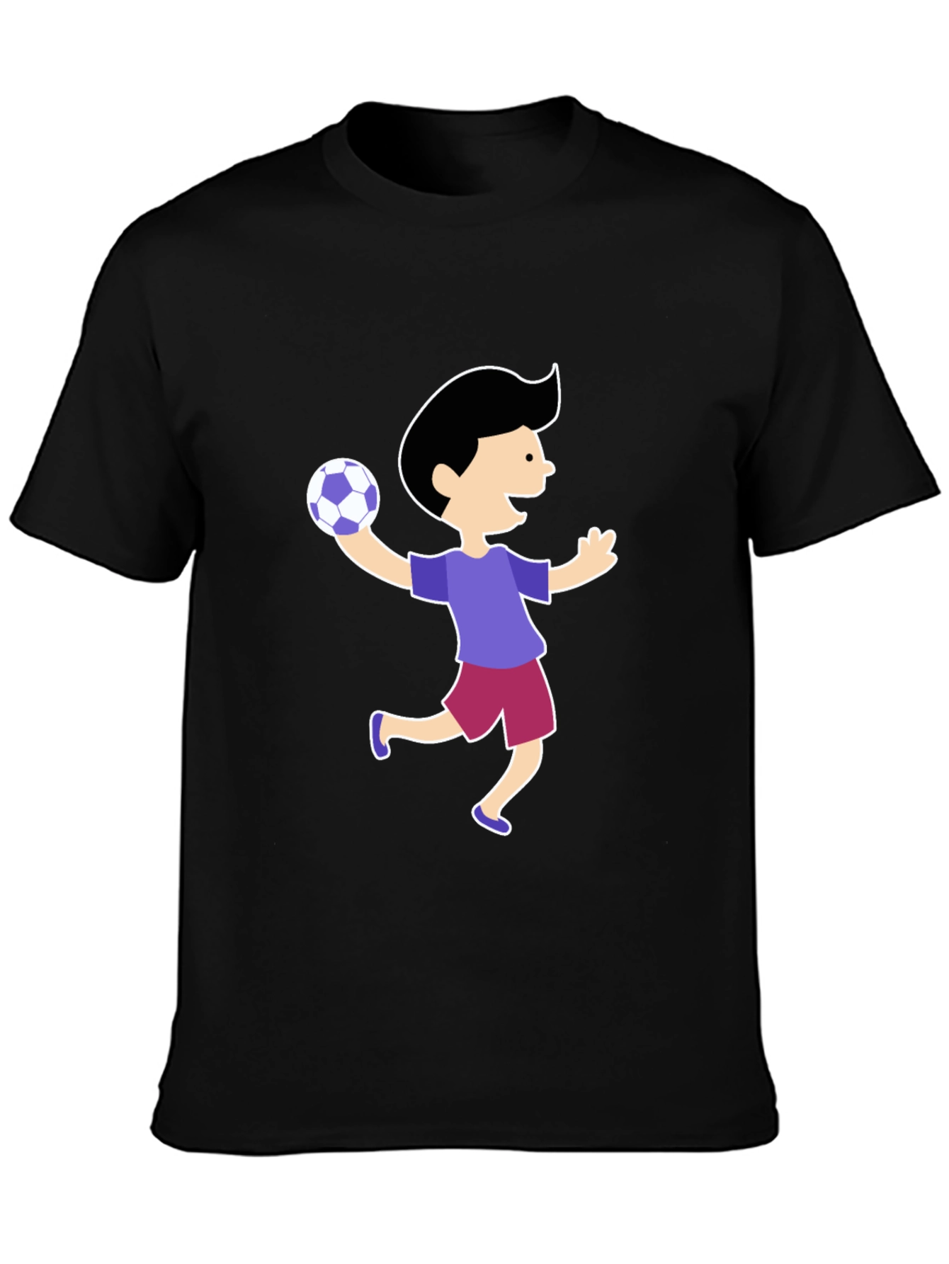 Fun Cartoon Boy T-Shirt - Black