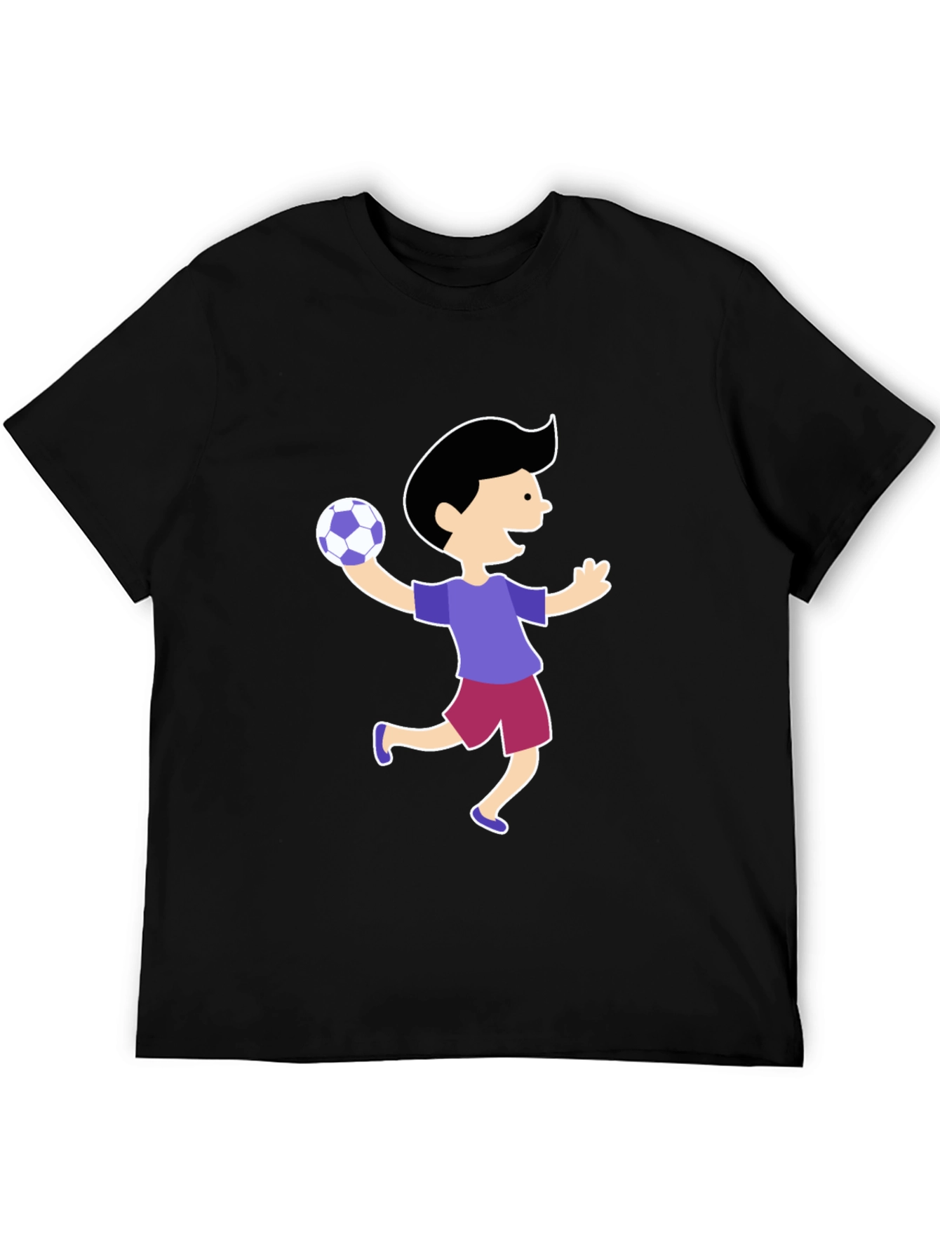 Fun Cartoon Boy T-Shirt - Black