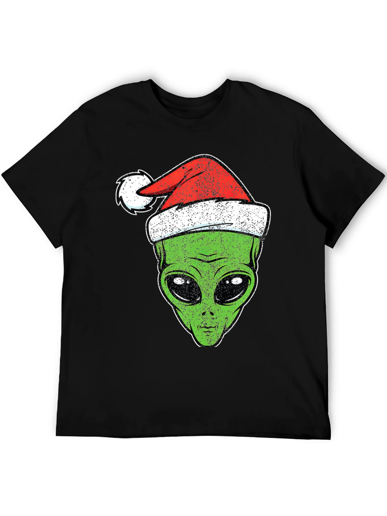 Alien Christmas Santa Hat Graphic Tee