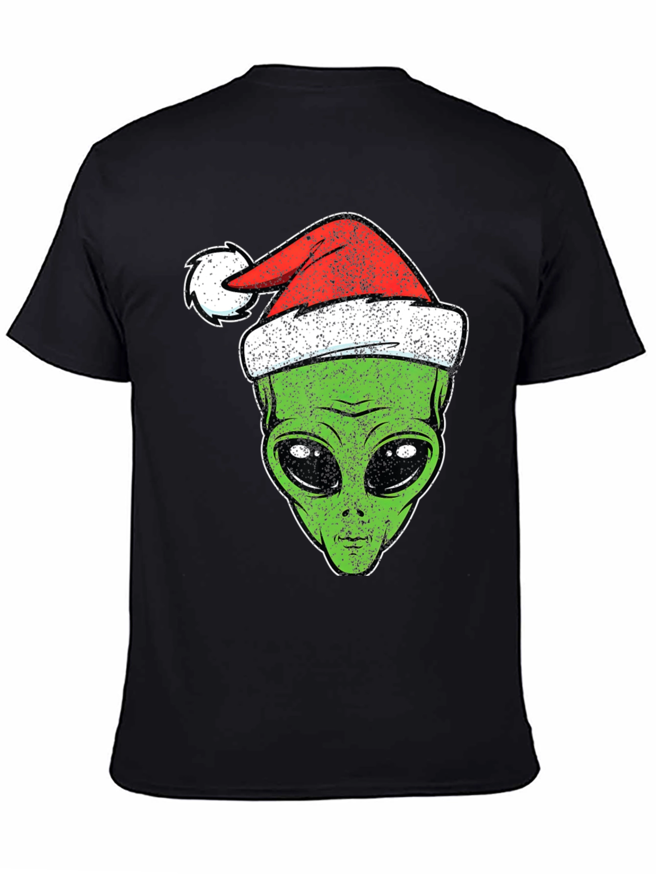 Alien Christmas Santa Hat Graphic Tee