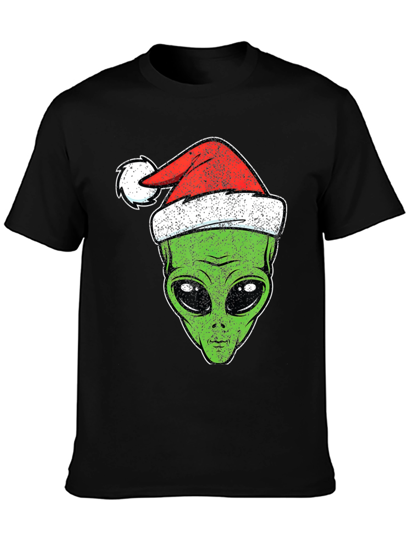 Alien Christmas Santa Hat Graphic Tee