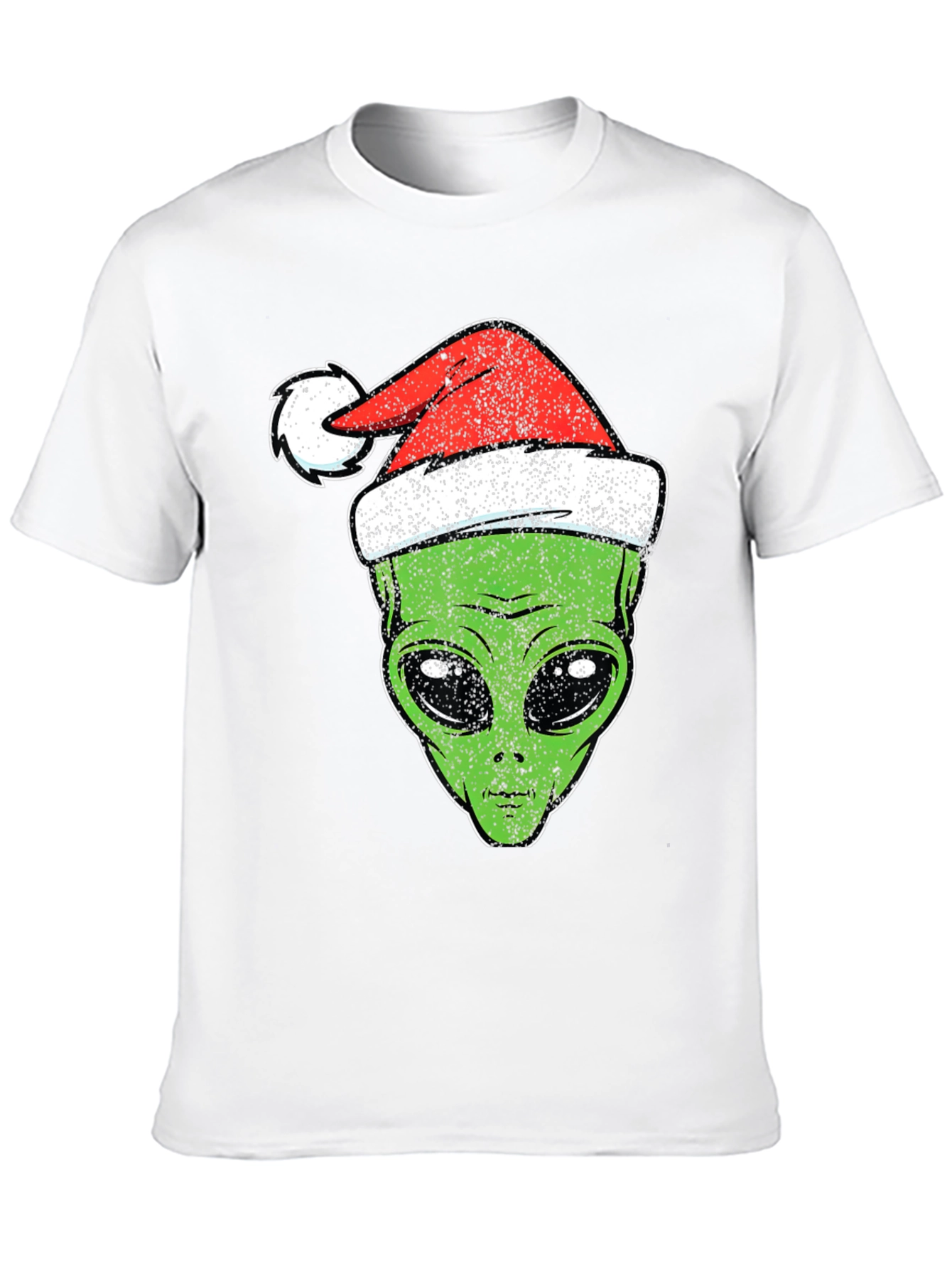 Alien Christmas Santa Hat Graphic Tee