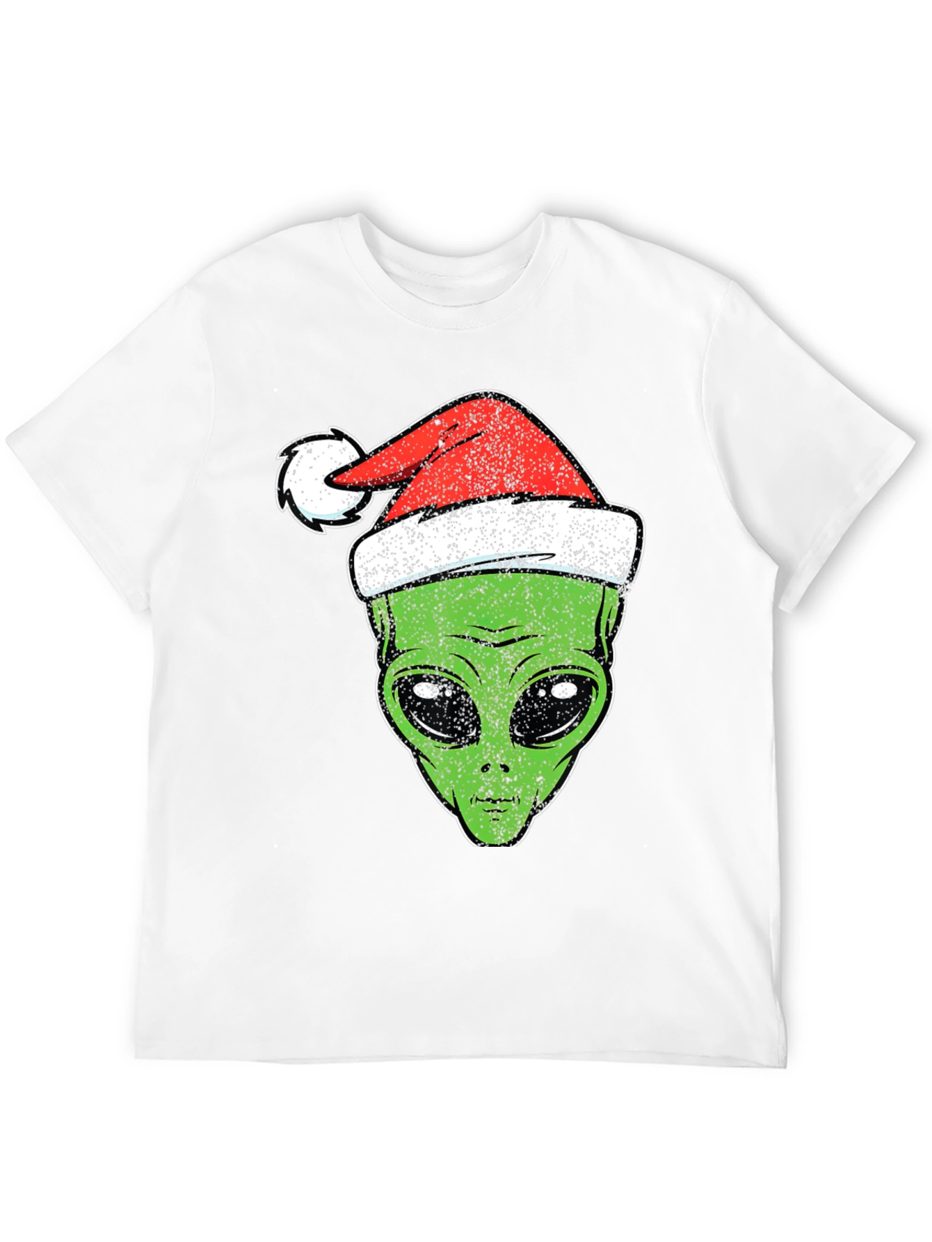 Alien Christmas Santa Hat Graphic Tee