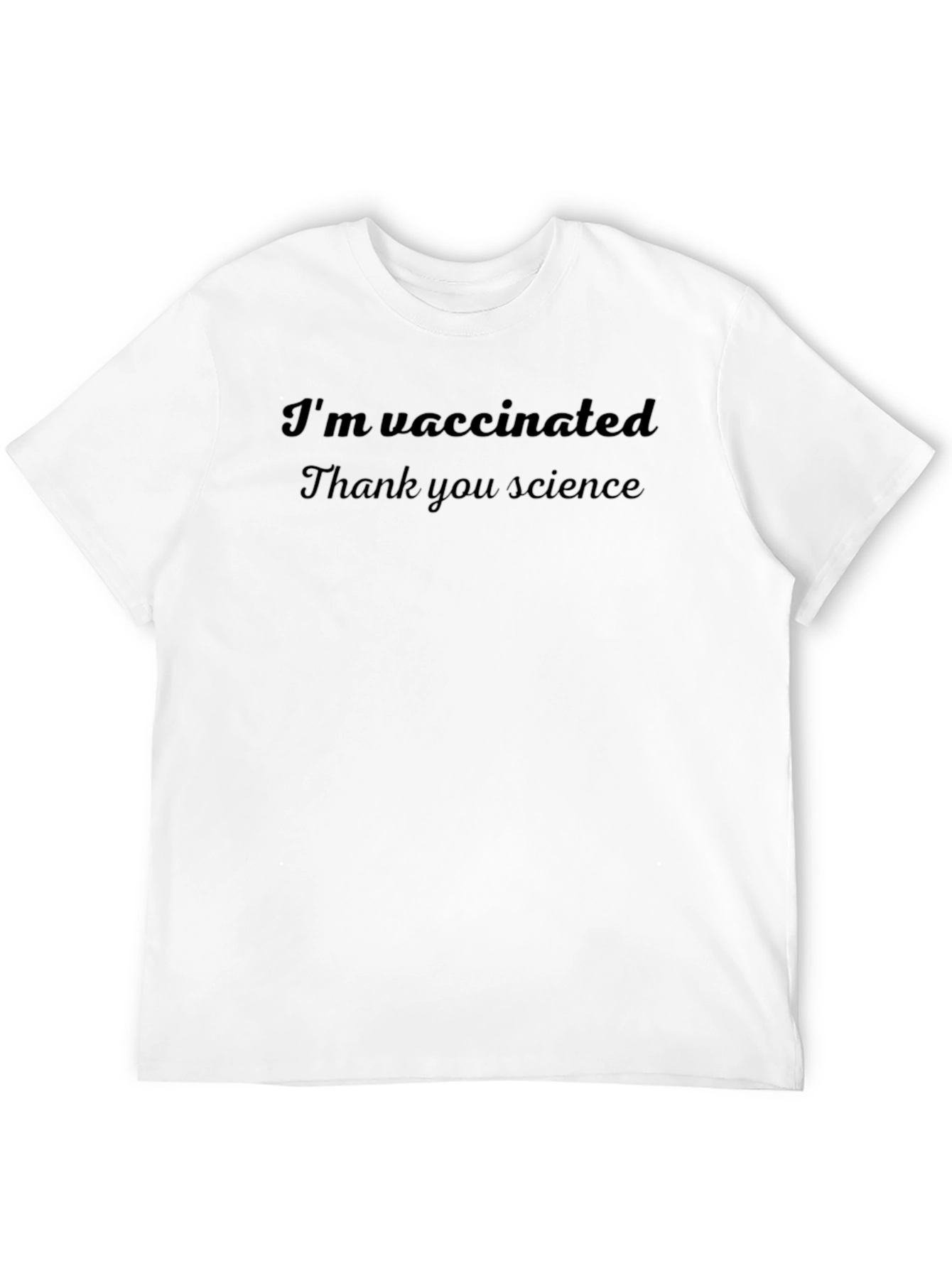 Vaccinated Thank You Science Black T-Shirt