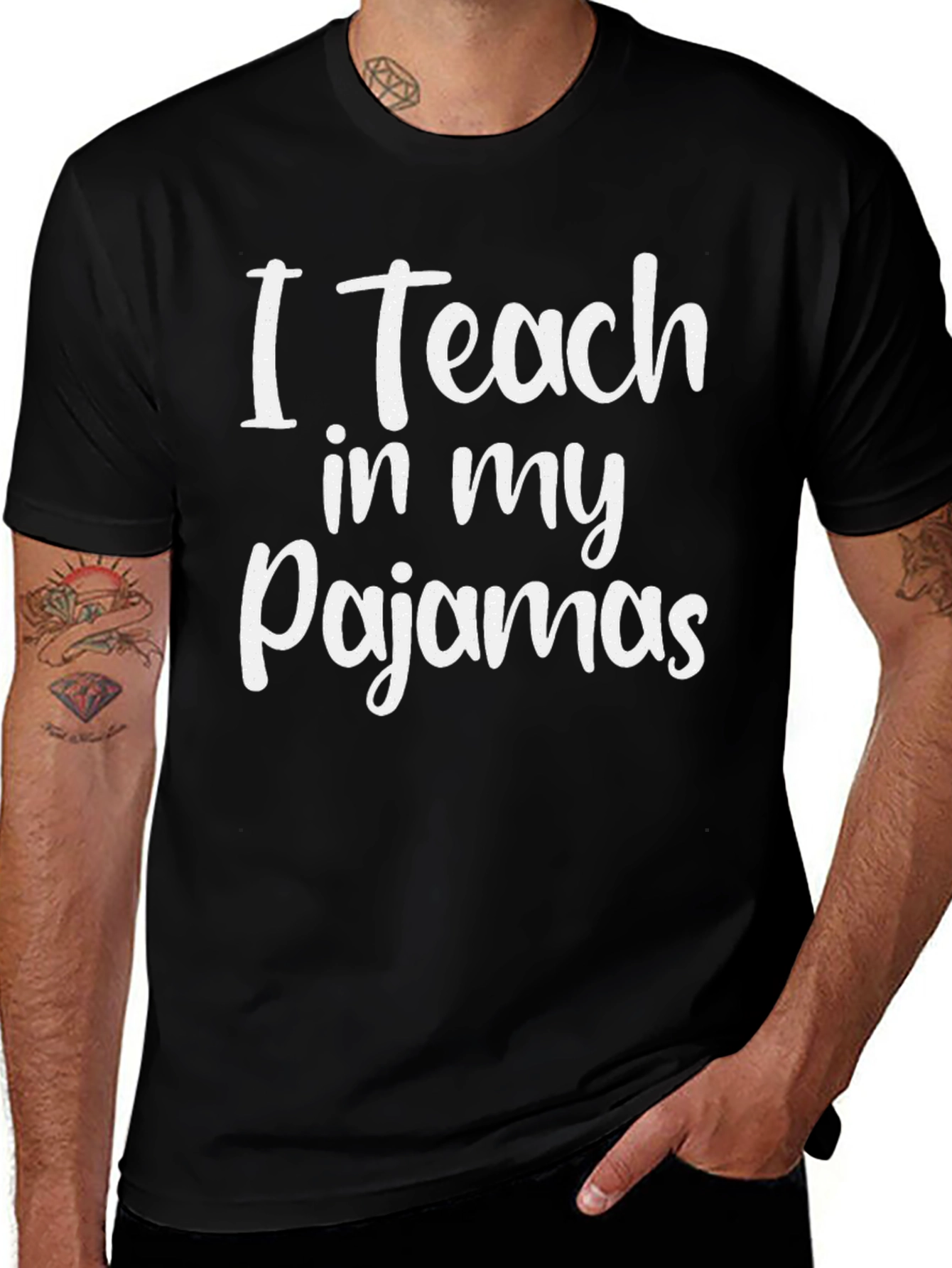 I Teach in My Pajamas T-Shirt Funny Teacher Tee