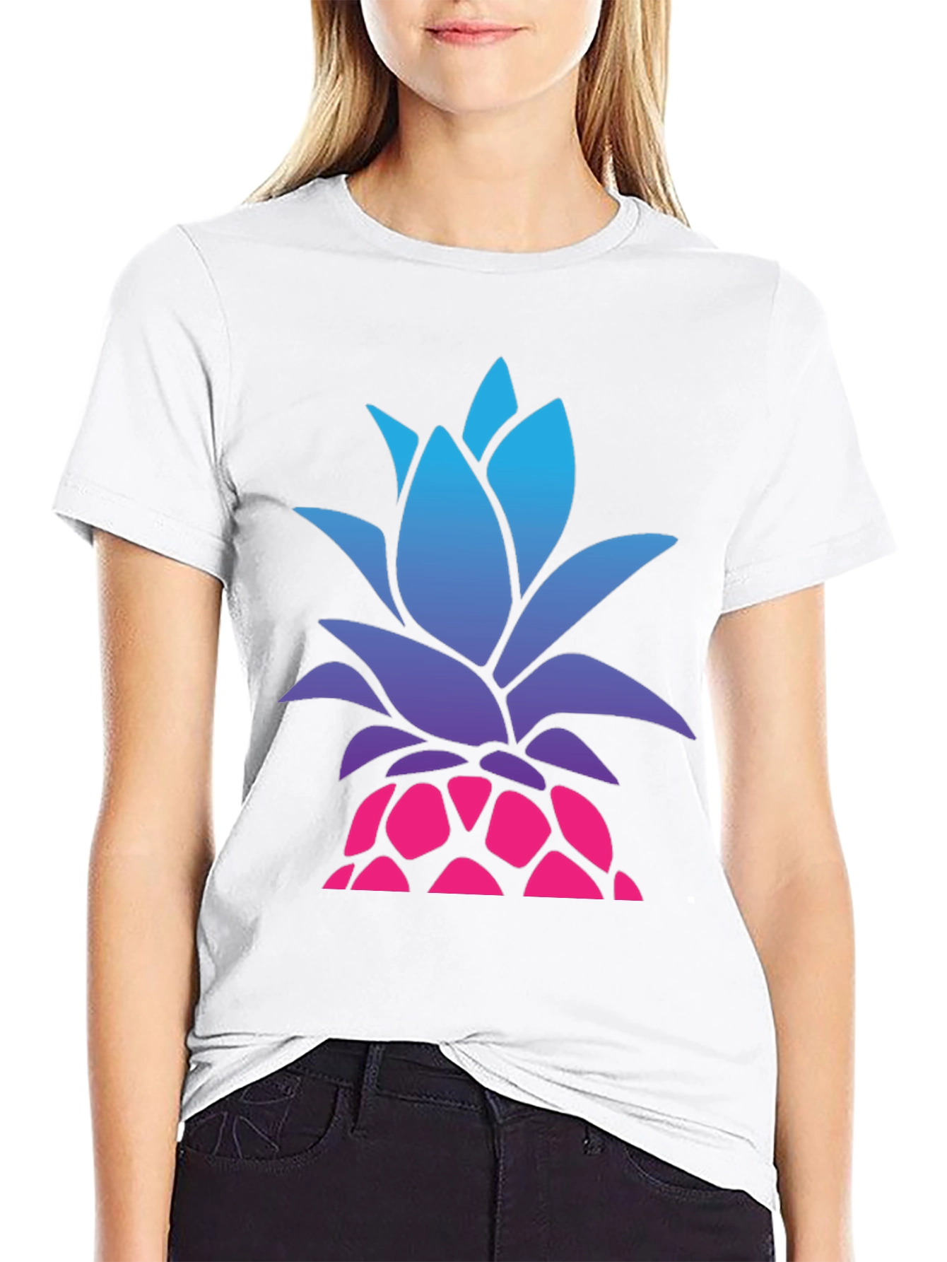 Mens Black Pineapple Graphic Tee