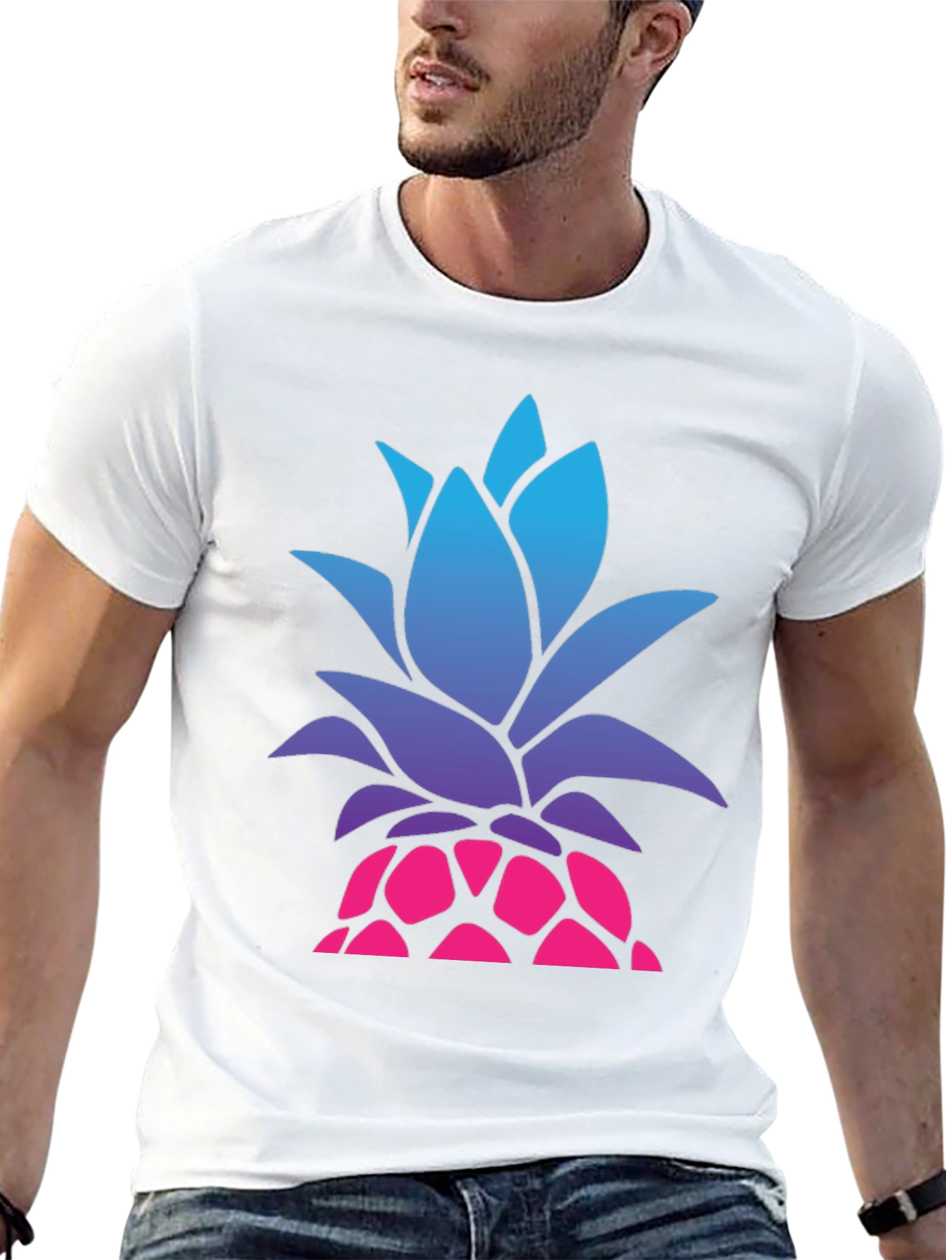 Mens Black Pineapple Graphic Tee