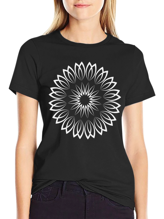 Black T-Shirt with Mandala Design