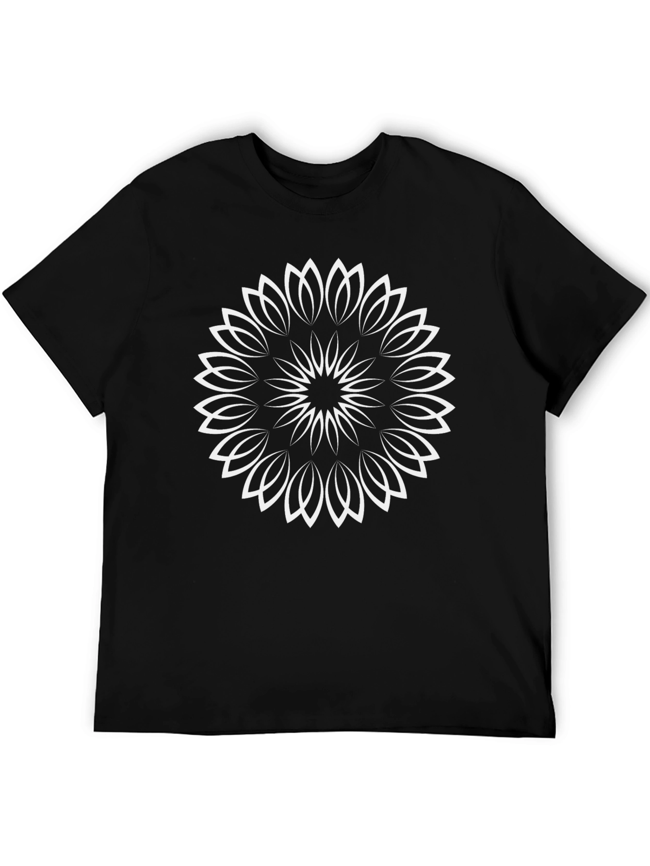 Black T-Shirt with Mandala Design