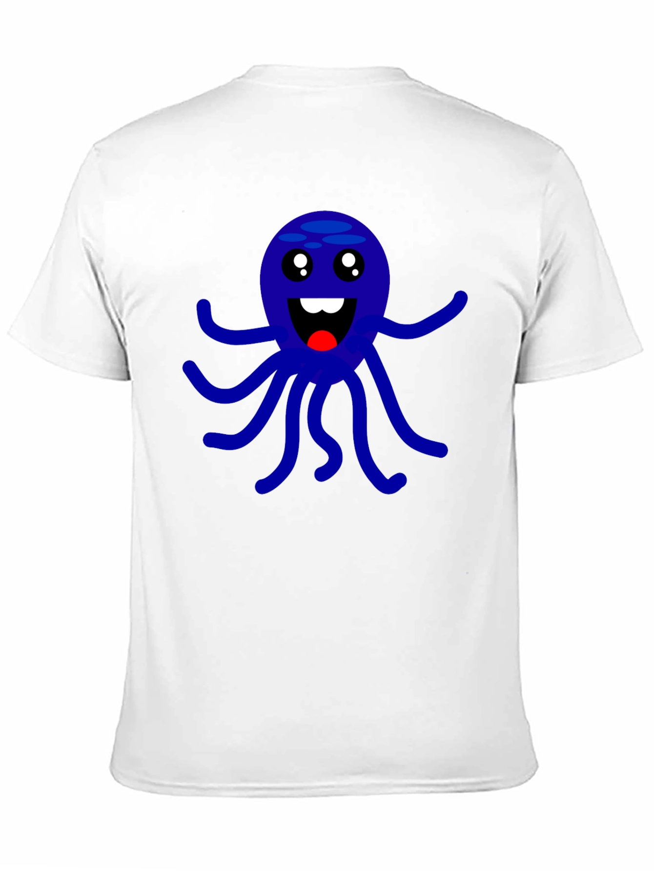 Cute Octopus Graphic Print Black T-Shirt