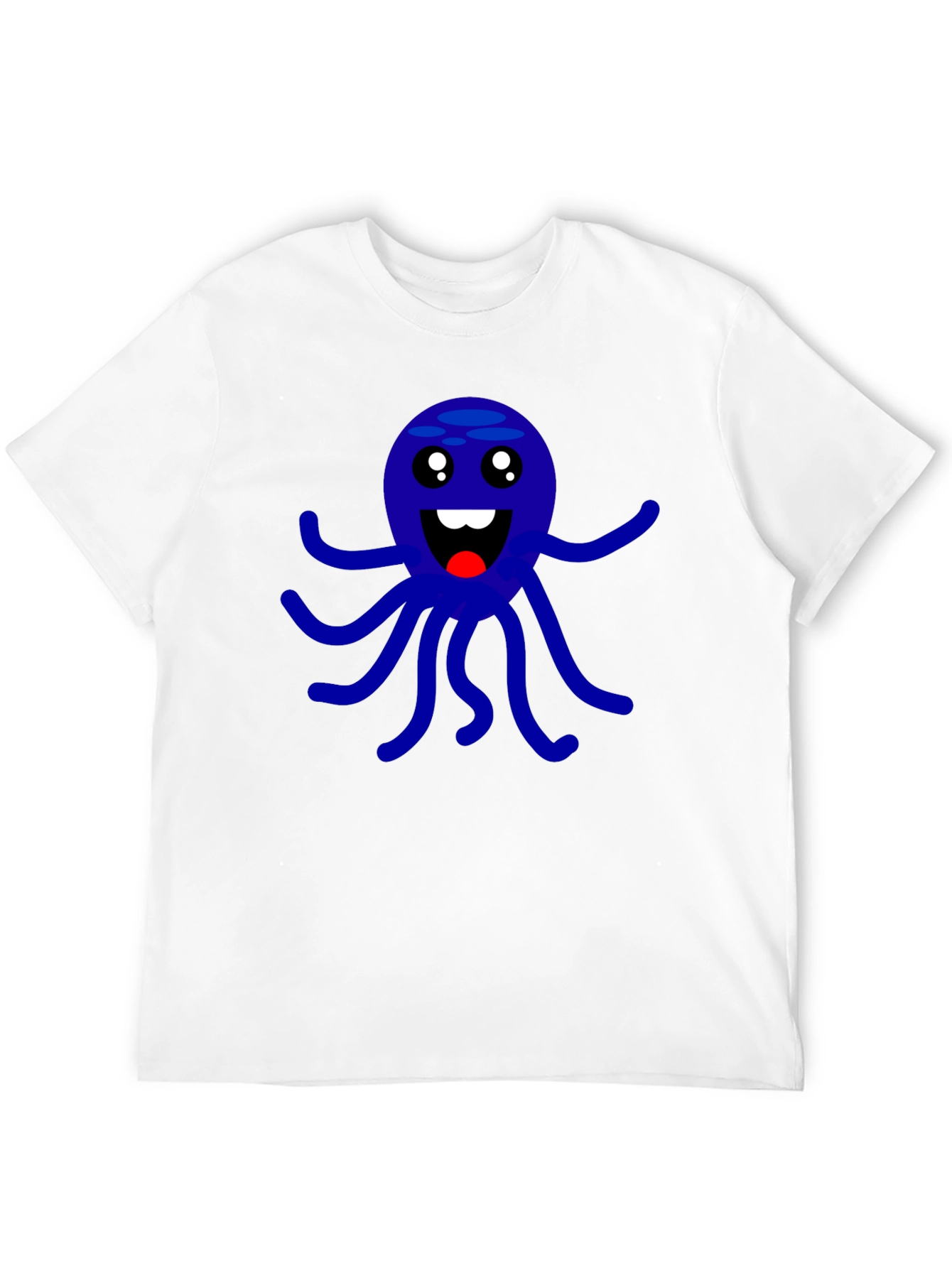 Cute Octopus Graphic Print Black T-Shirt