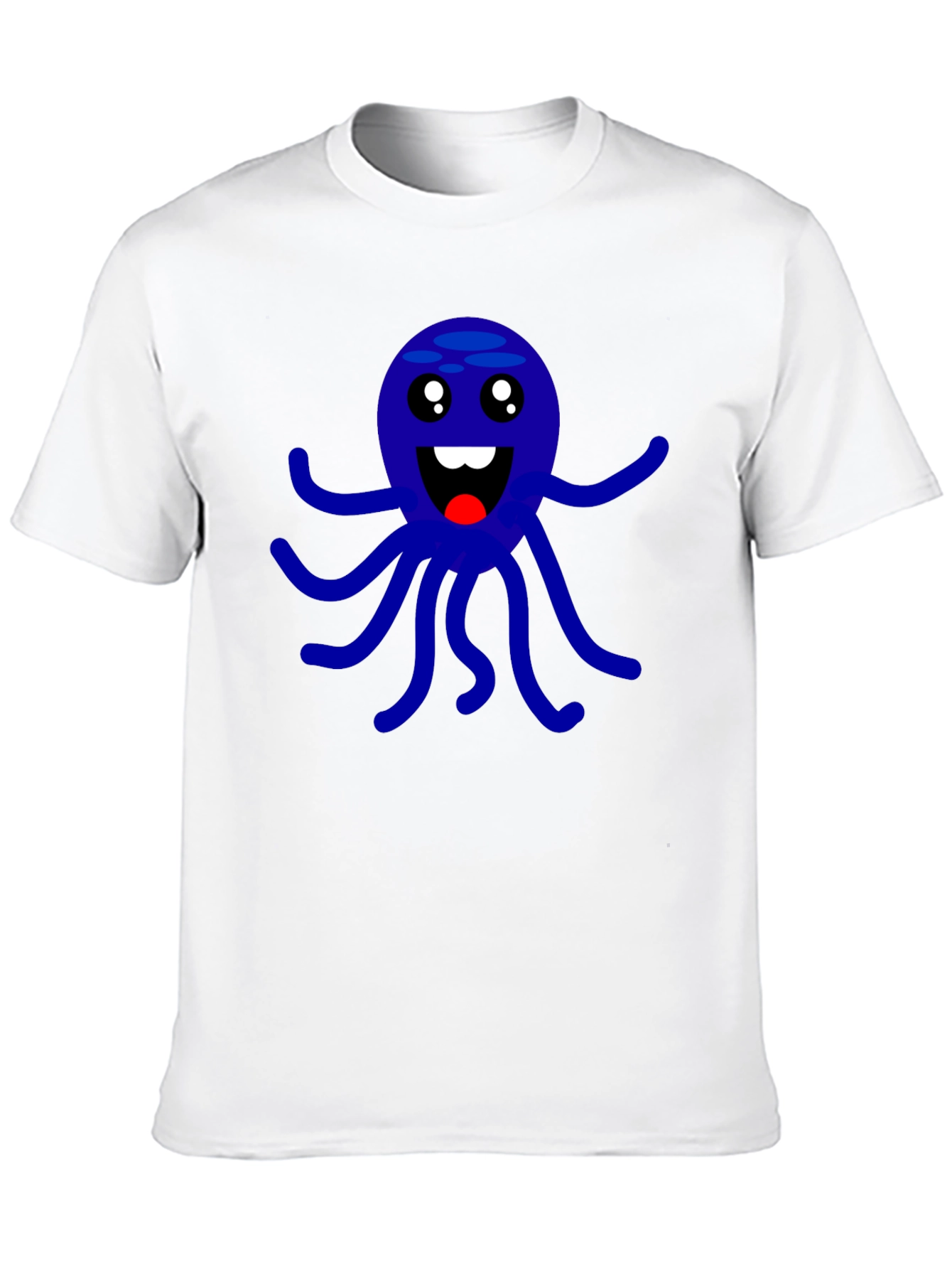 Cute Octopus Graphic Print Black T-Shirt