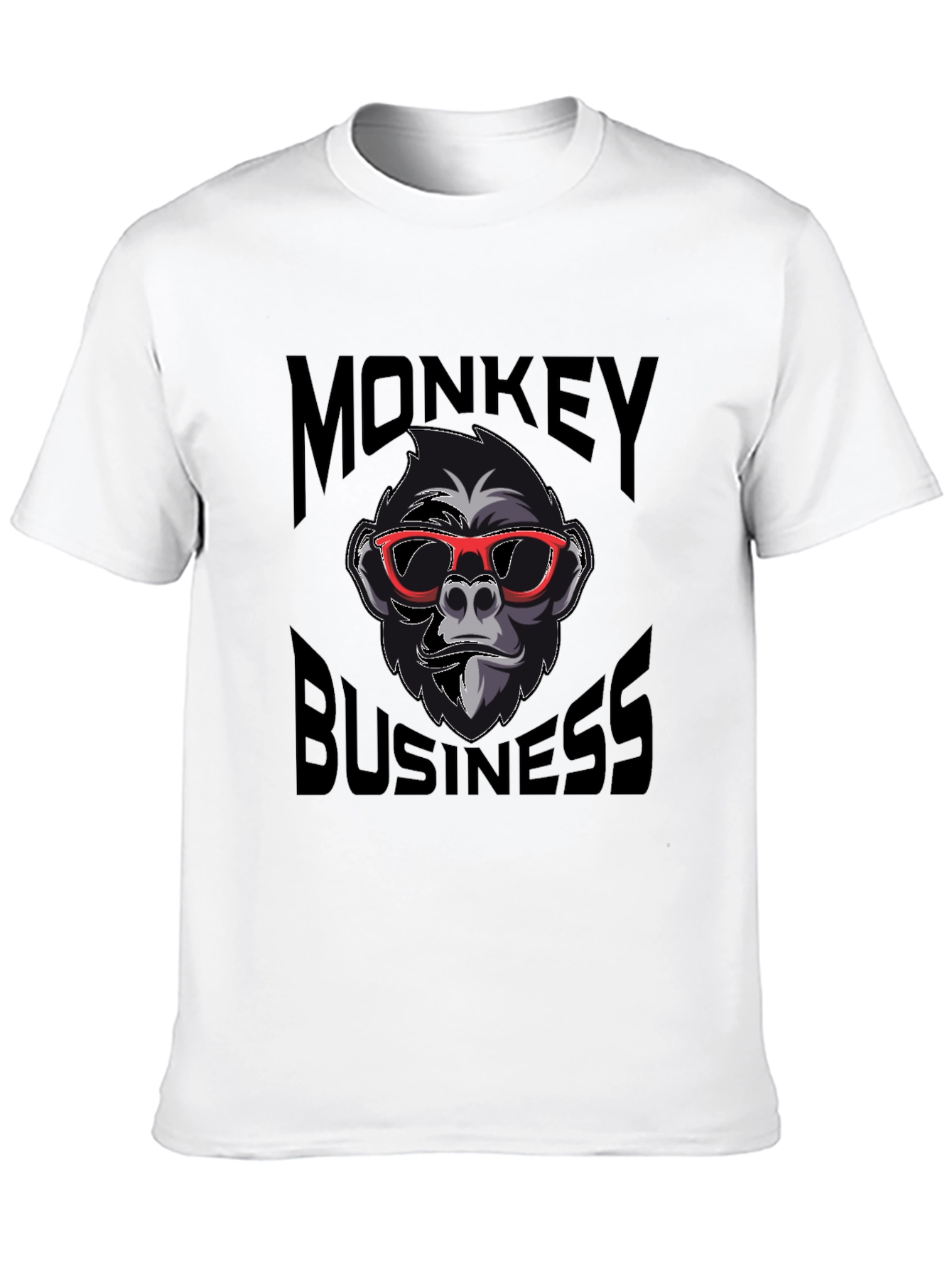 Monkey Business Graphic Tee - Trendy Crew Neck T-Shirt