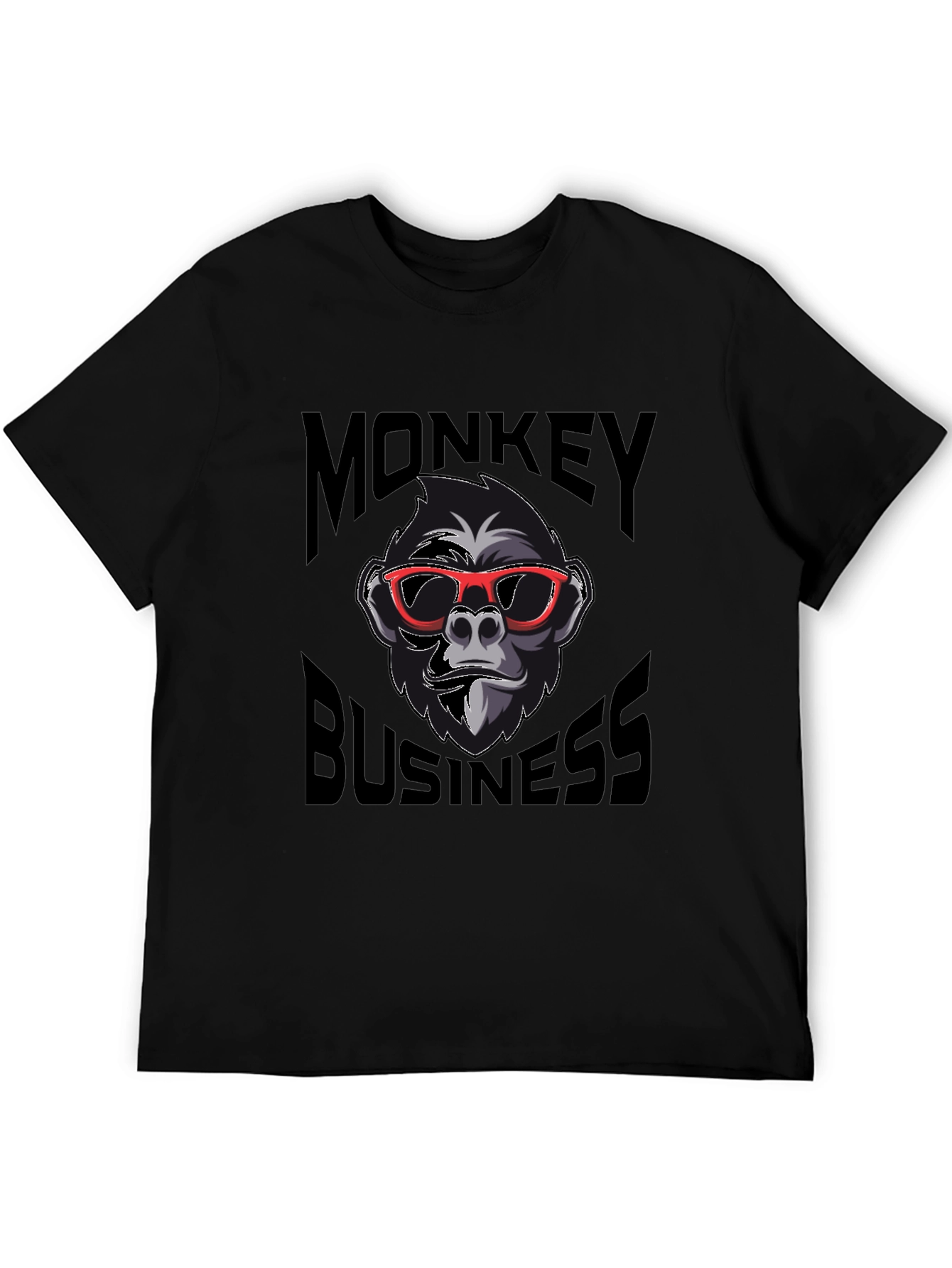 Monkey Business Graphic Tee - Trendy Crew Neck T-Shirt