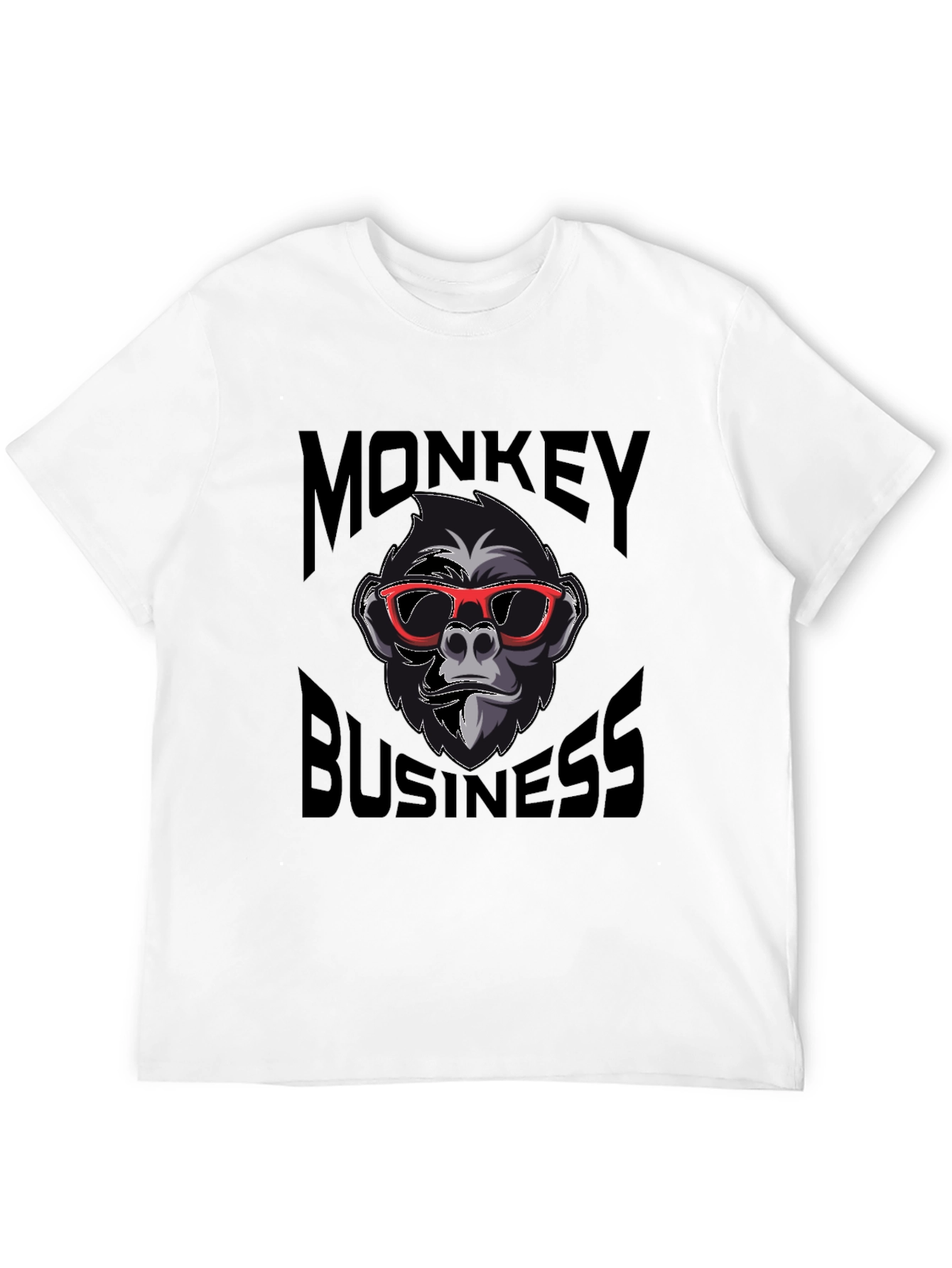 Monkey Business Graphic Tee - Trendy Crew Neck T-Shirt