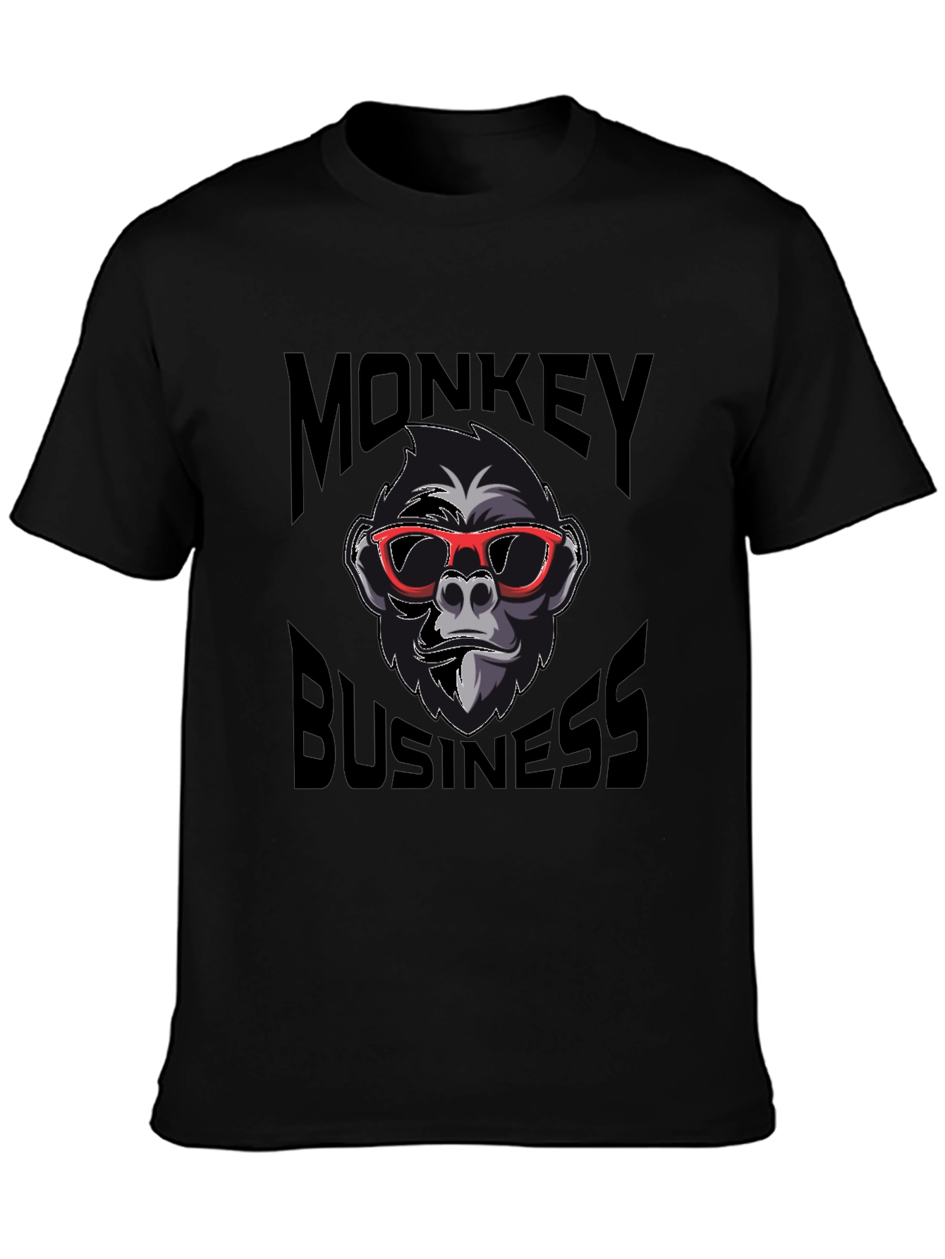Monkey Business Graphic Tee - Trendy Crew Neck T-Shirt