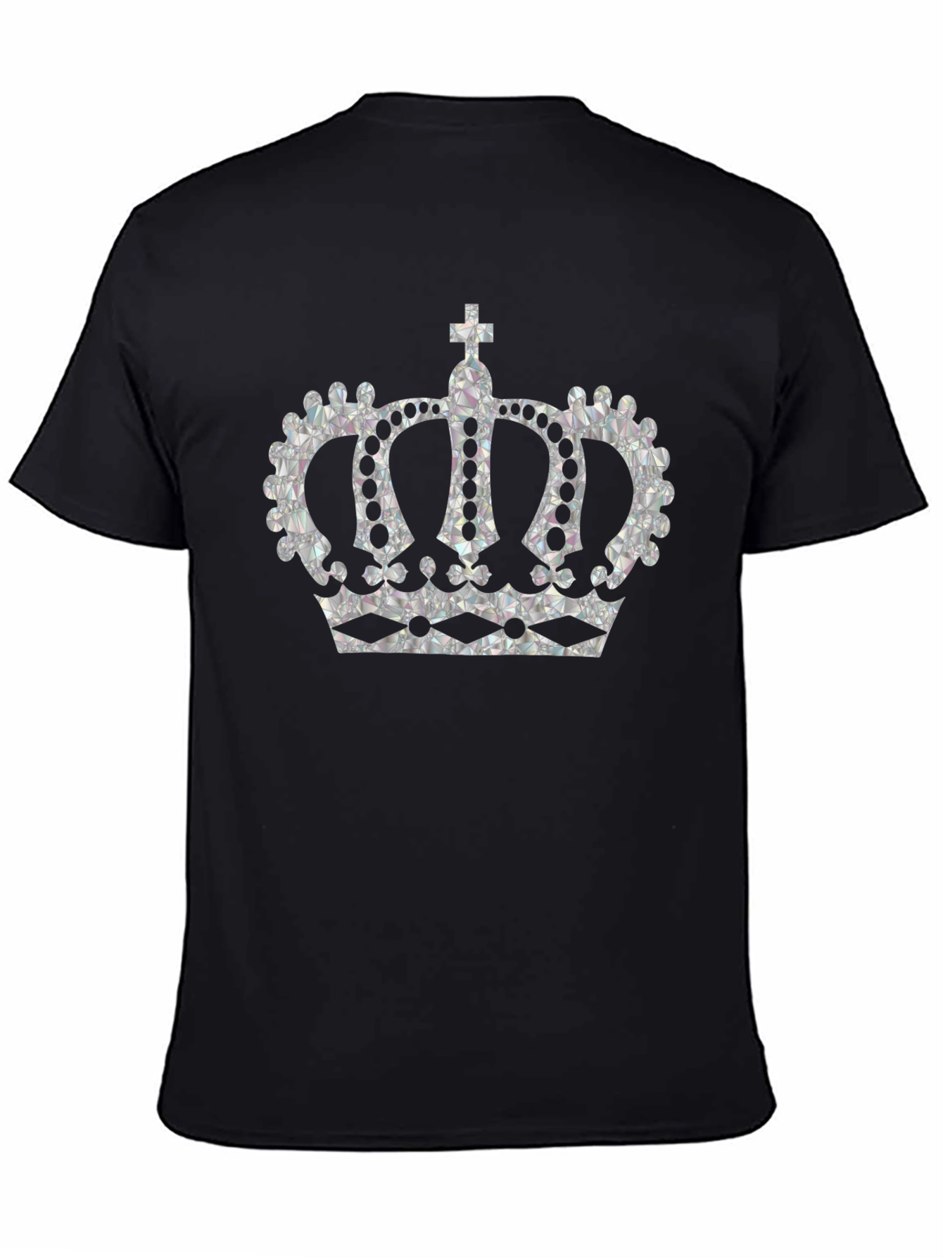 Crown Graphic Tee - Black Cotton T-Shirt