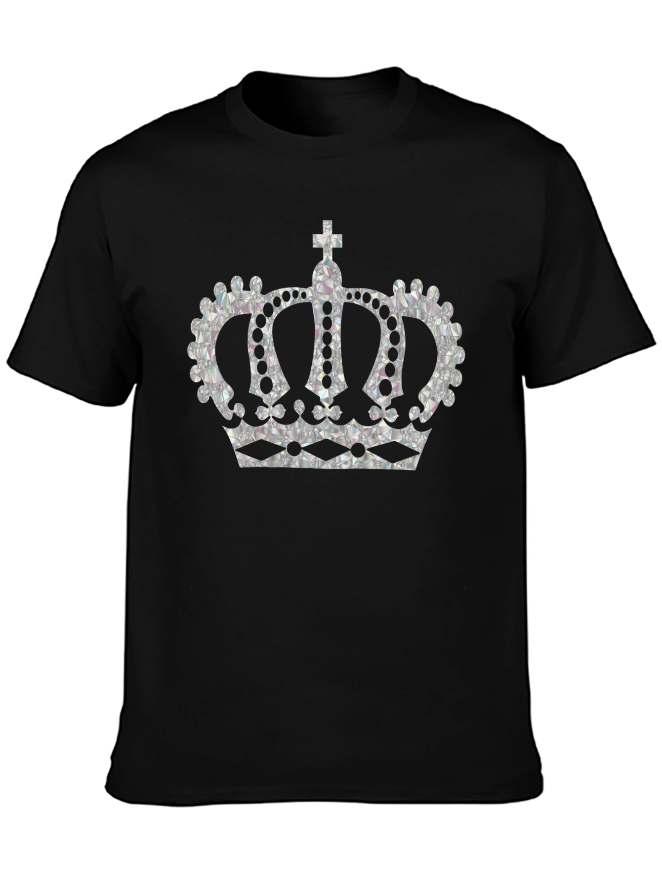 Crown Graphic Tee - Black Cotton T-Shirt