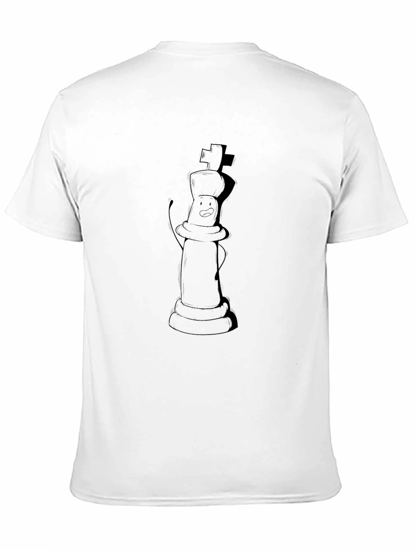 Chess King Cartoon Black T-Shirt