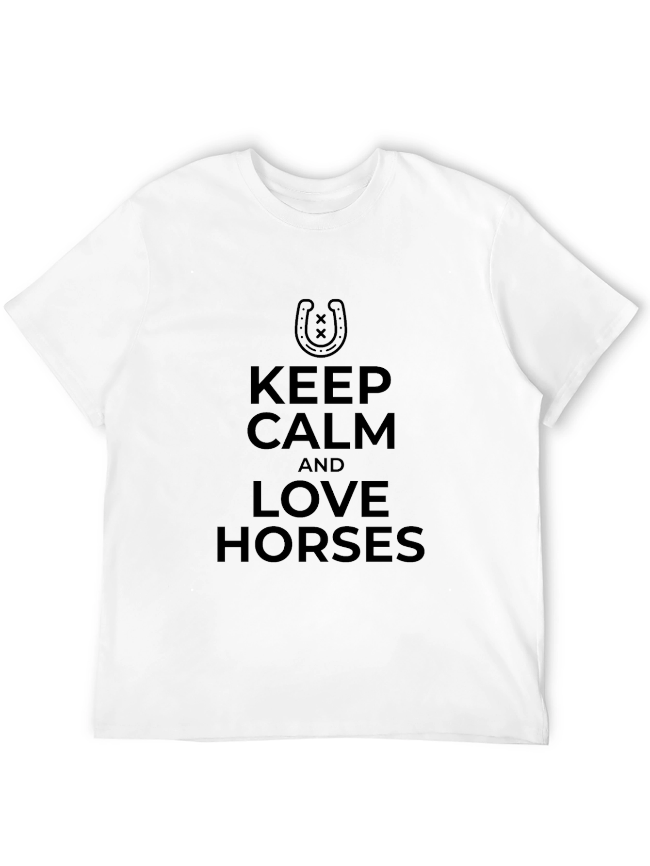 Keep Calm Love Horses Black T-Shirt
