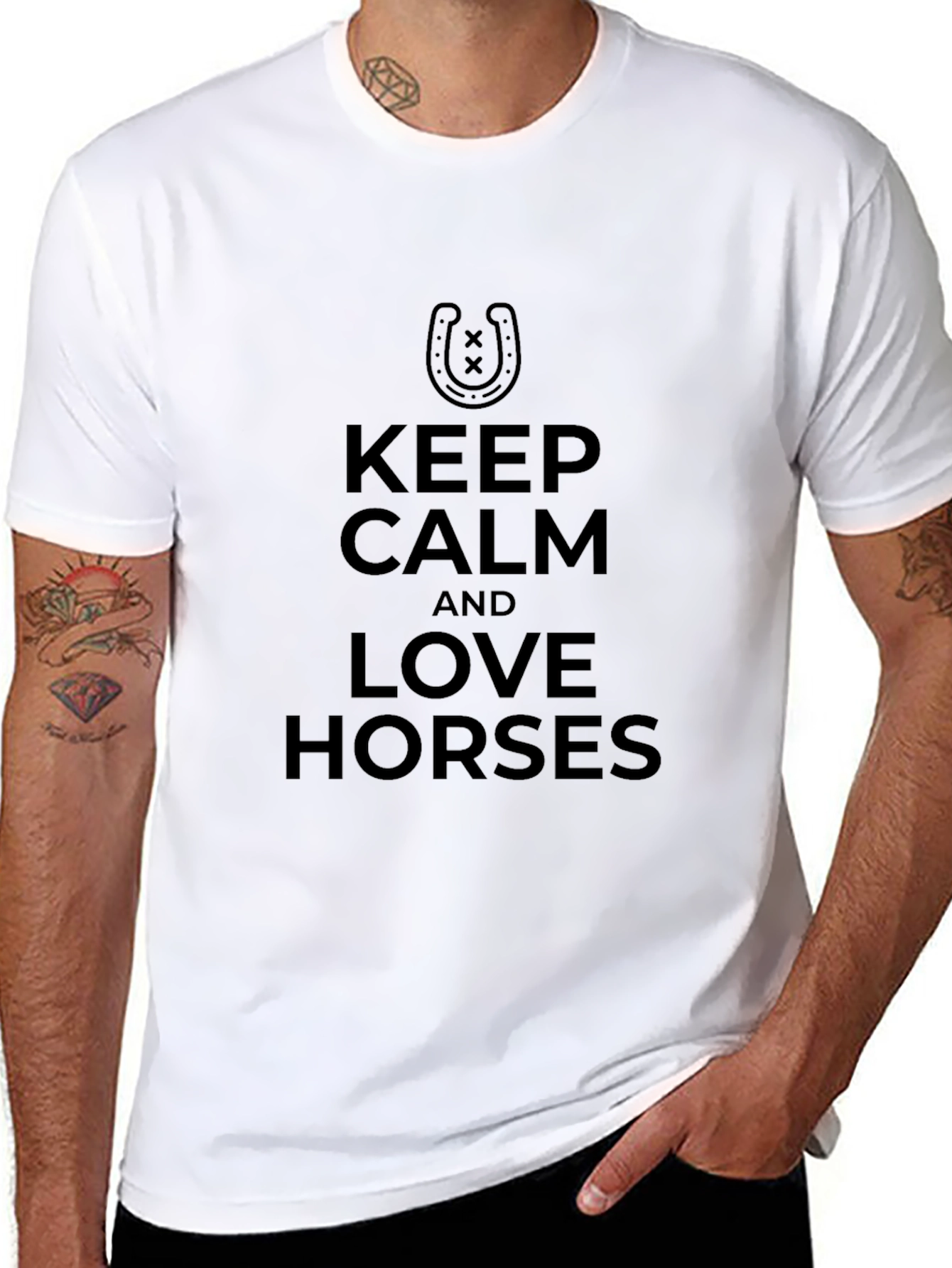Keep Calm Love Horses Black T-Shirt