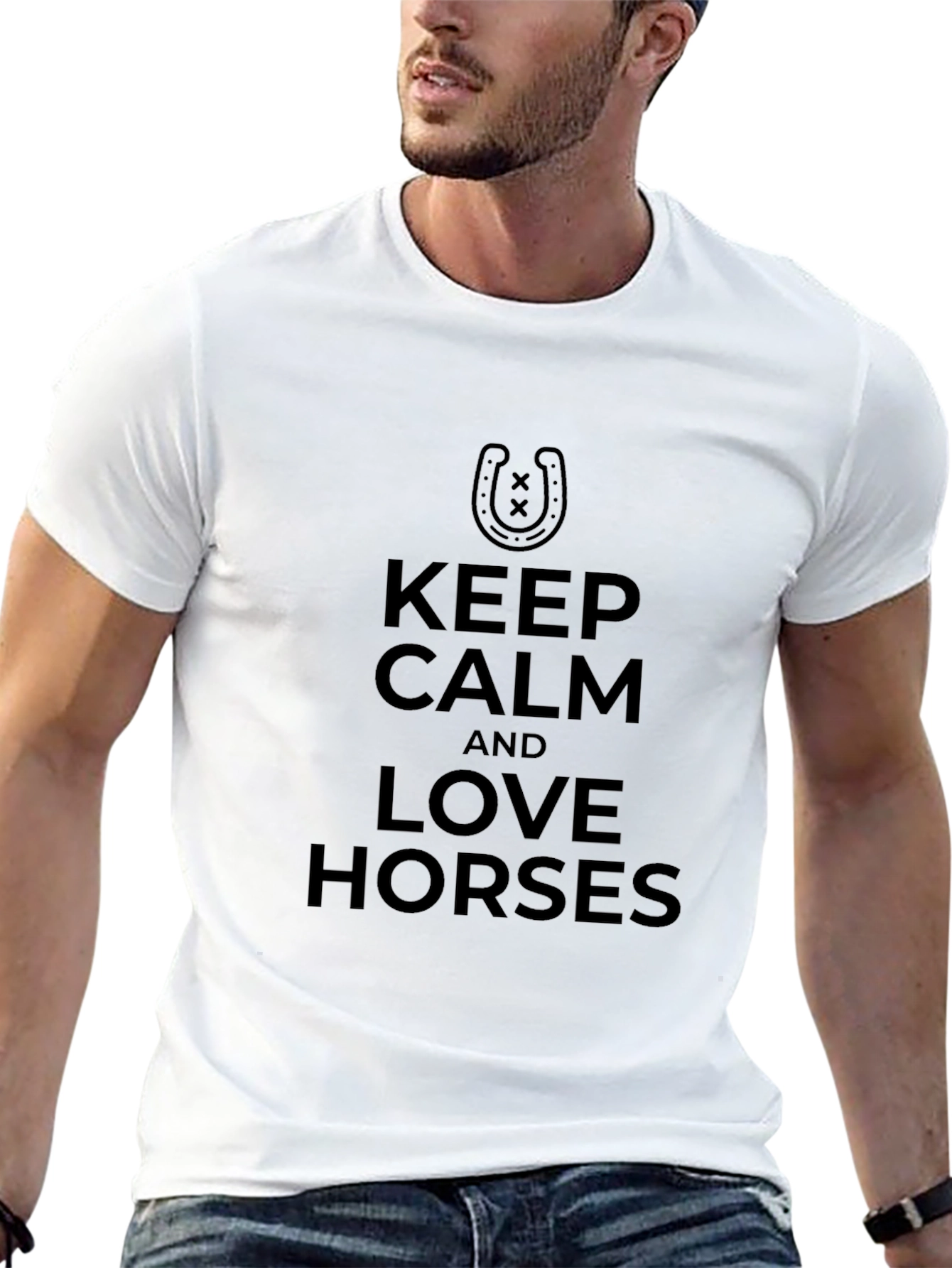 Keep Calm Love Horses Black T-Shirt
