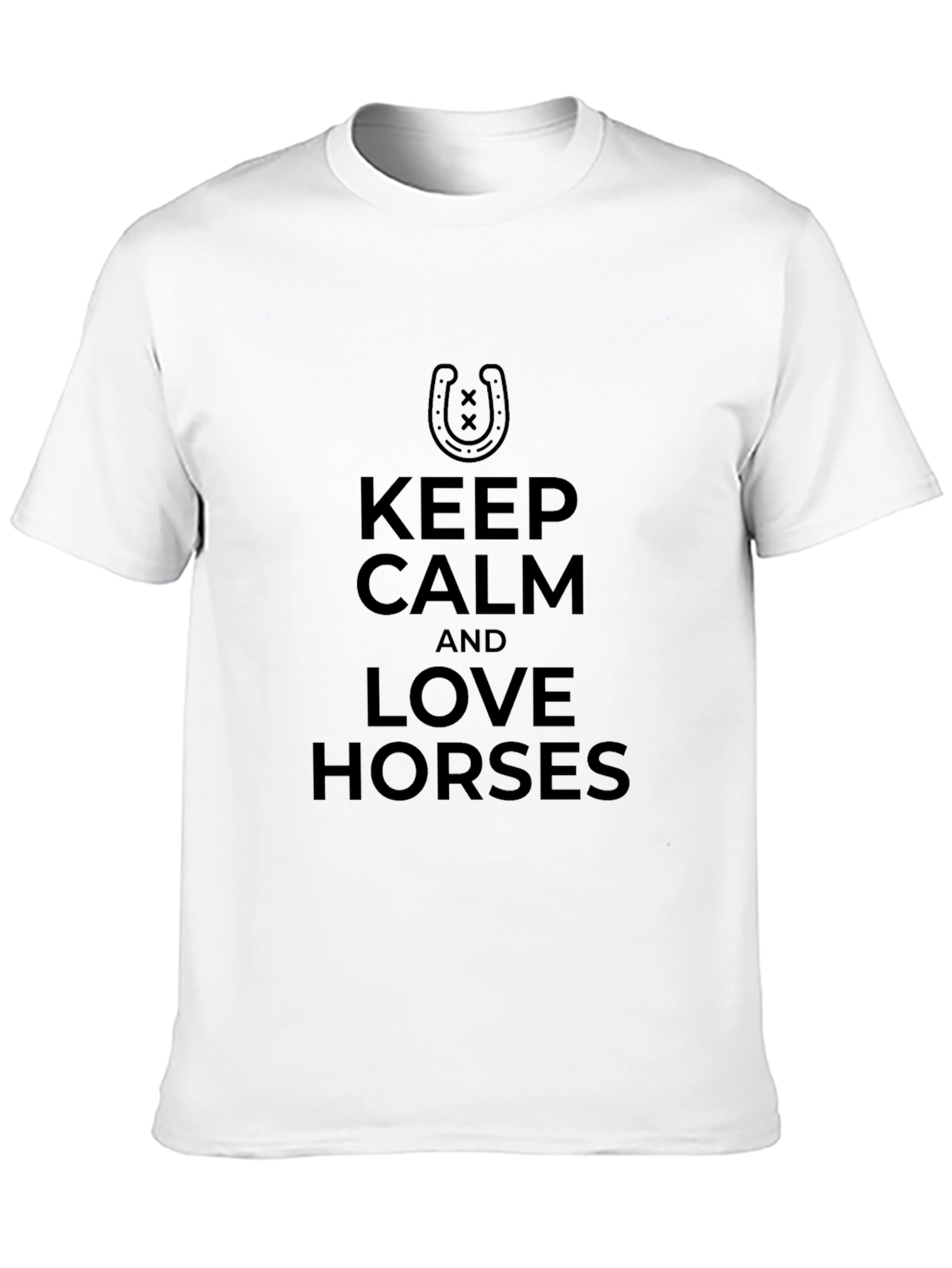 Keep Calm Love Horses Black T-Shirt