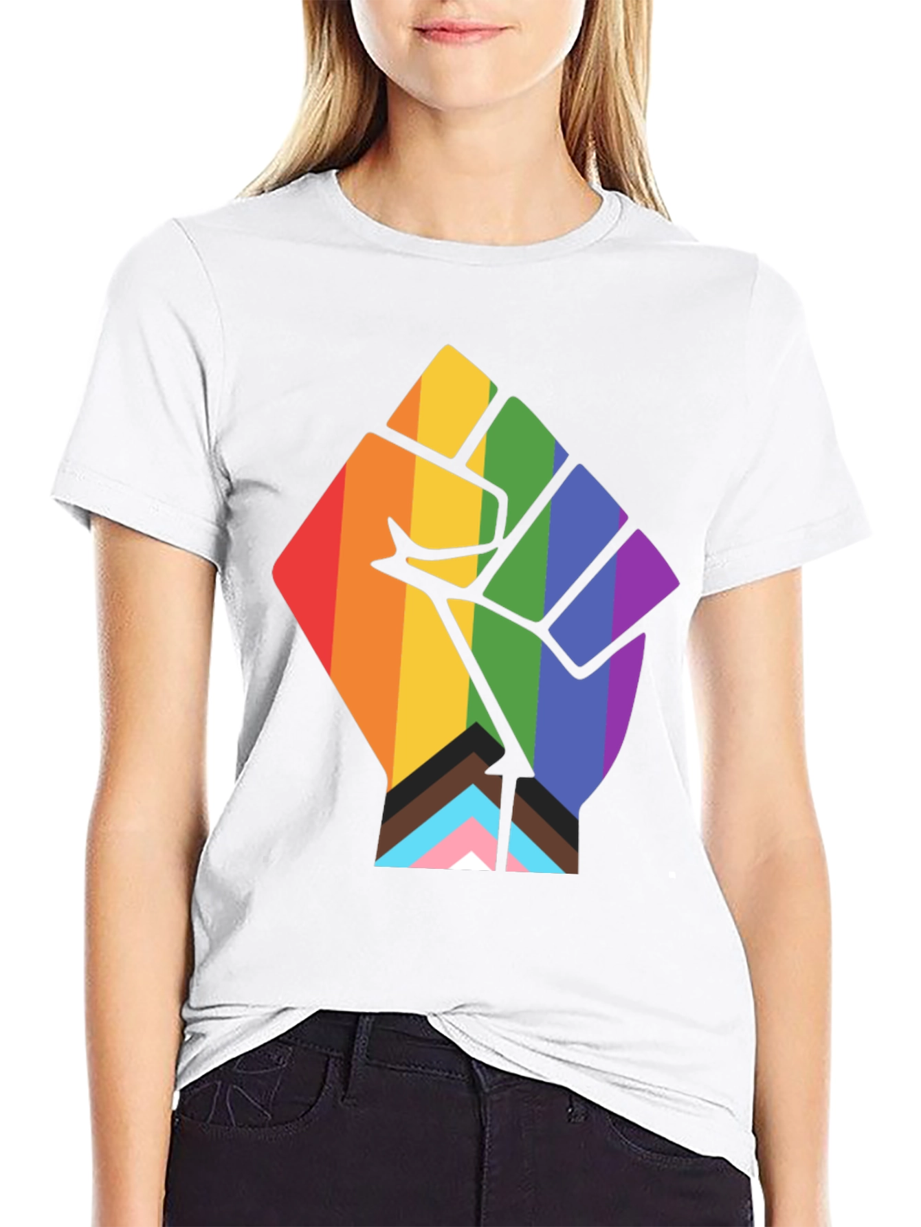 Pride Fist T-Shirt - Black - LGBTQ+ Ally