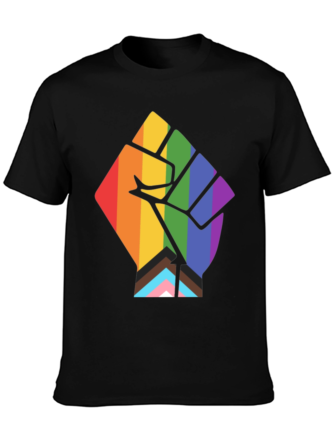 Pride Fist T-Shirt - Black - LGBTQ+ Ally