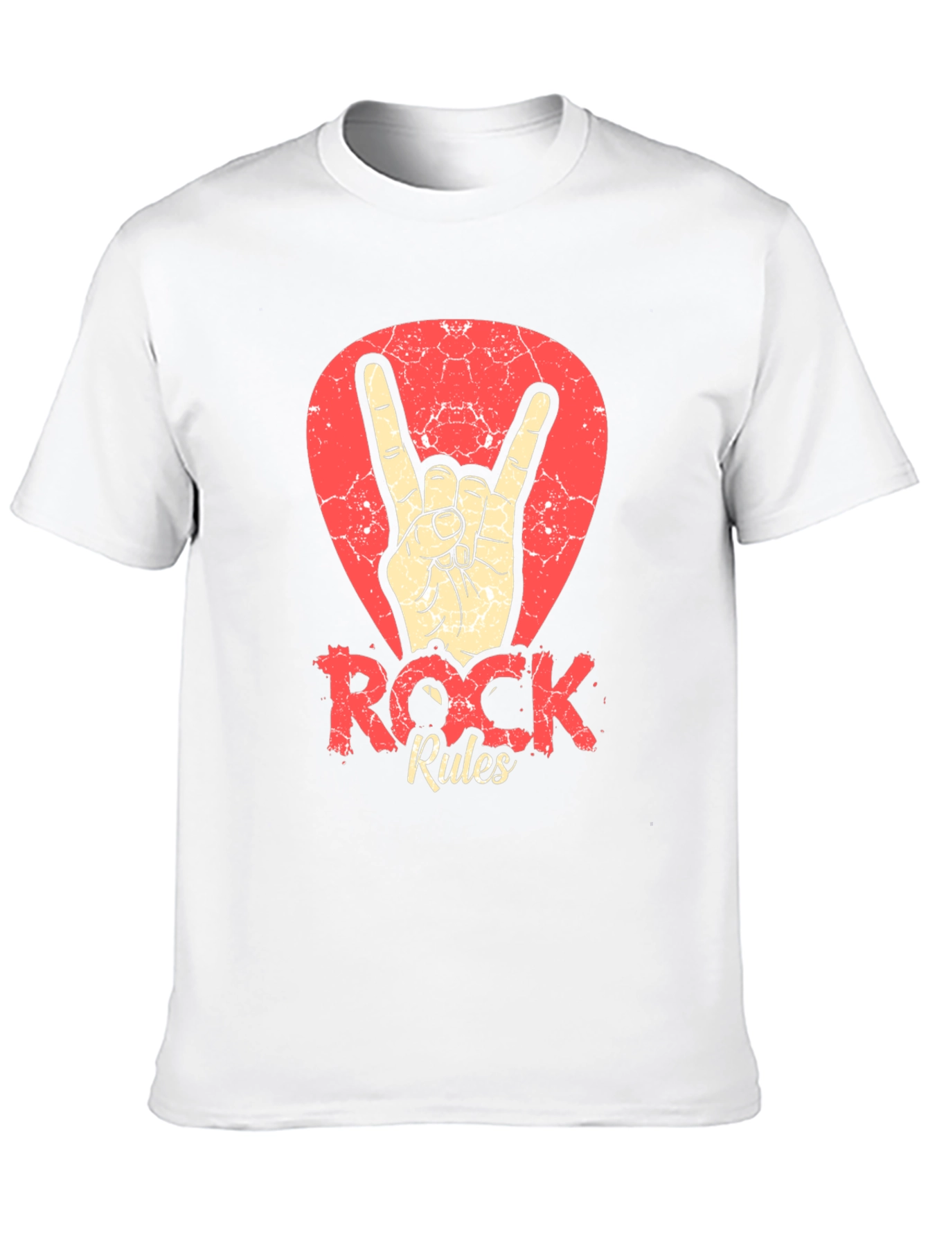 Rock Rules T-Shirt - Black Crew Neck Tee