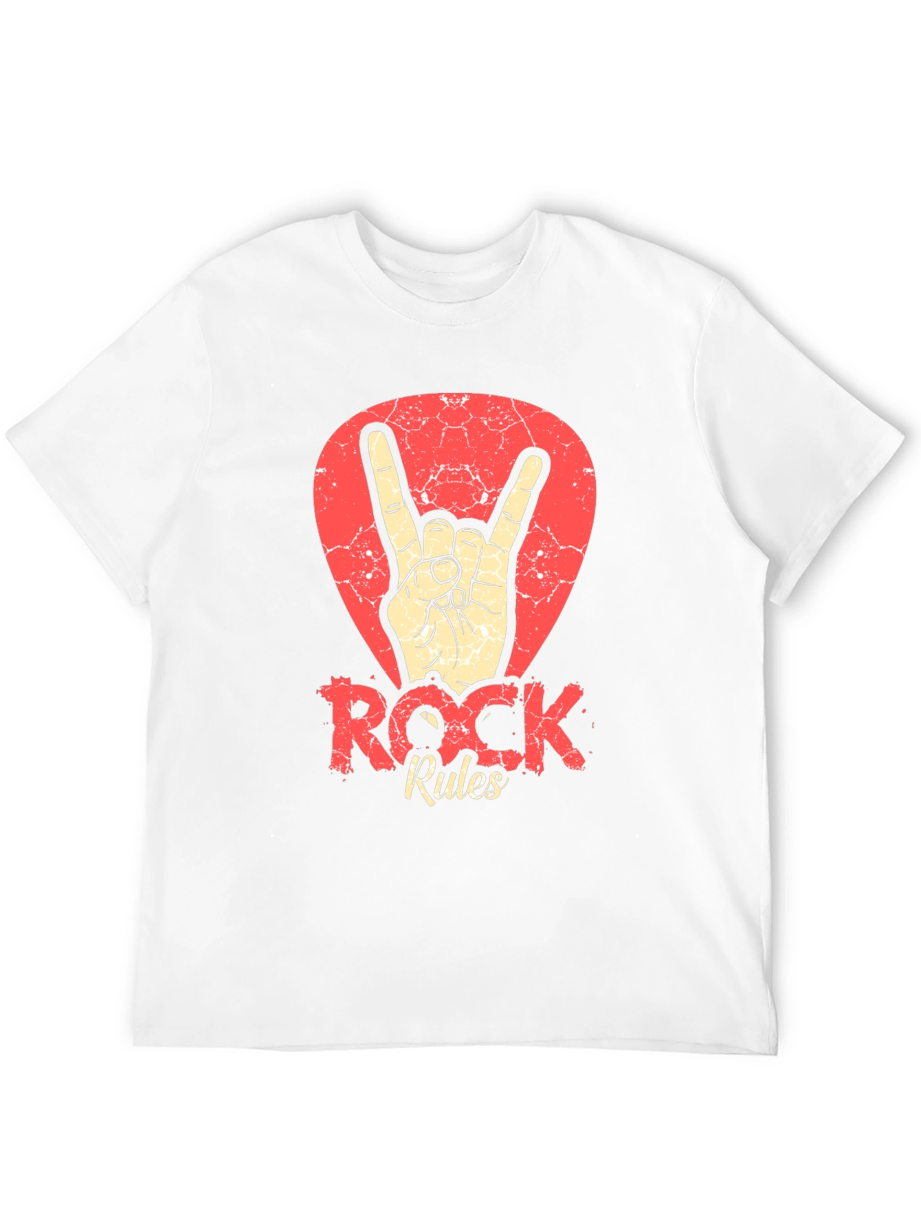 Rock Rules T-Shirt - Black Crew Neck Tee