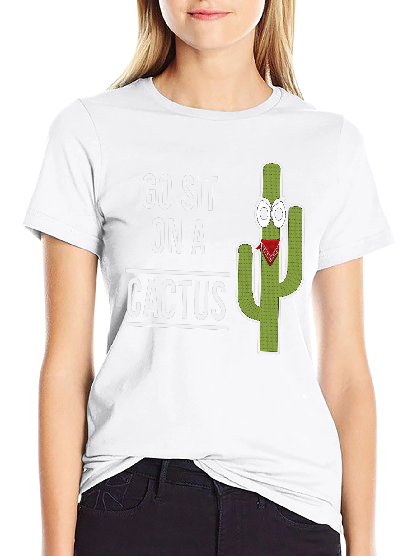 Go Sit On A Cactus Graphic T-Shirt
