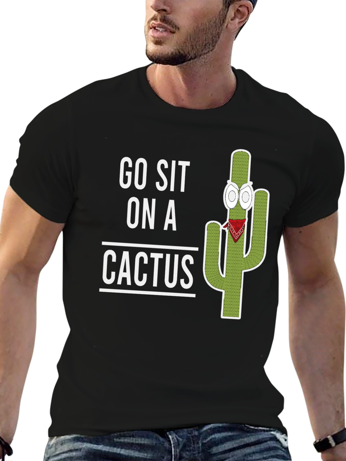 Go Sit On A Cactus Graphic T-Shirt