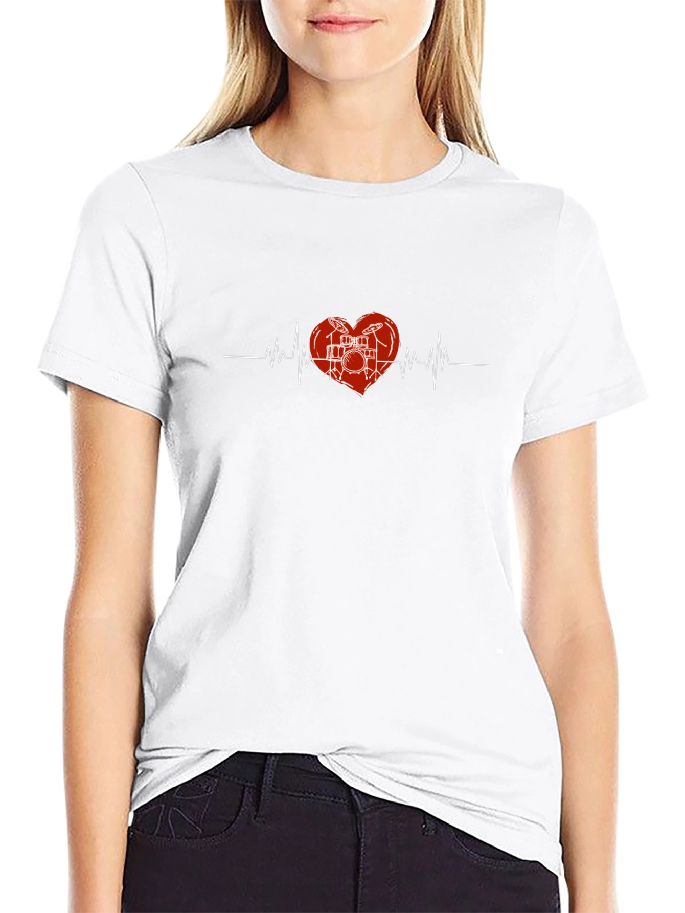 Drummer Heartbeat Graphic T-Shirt