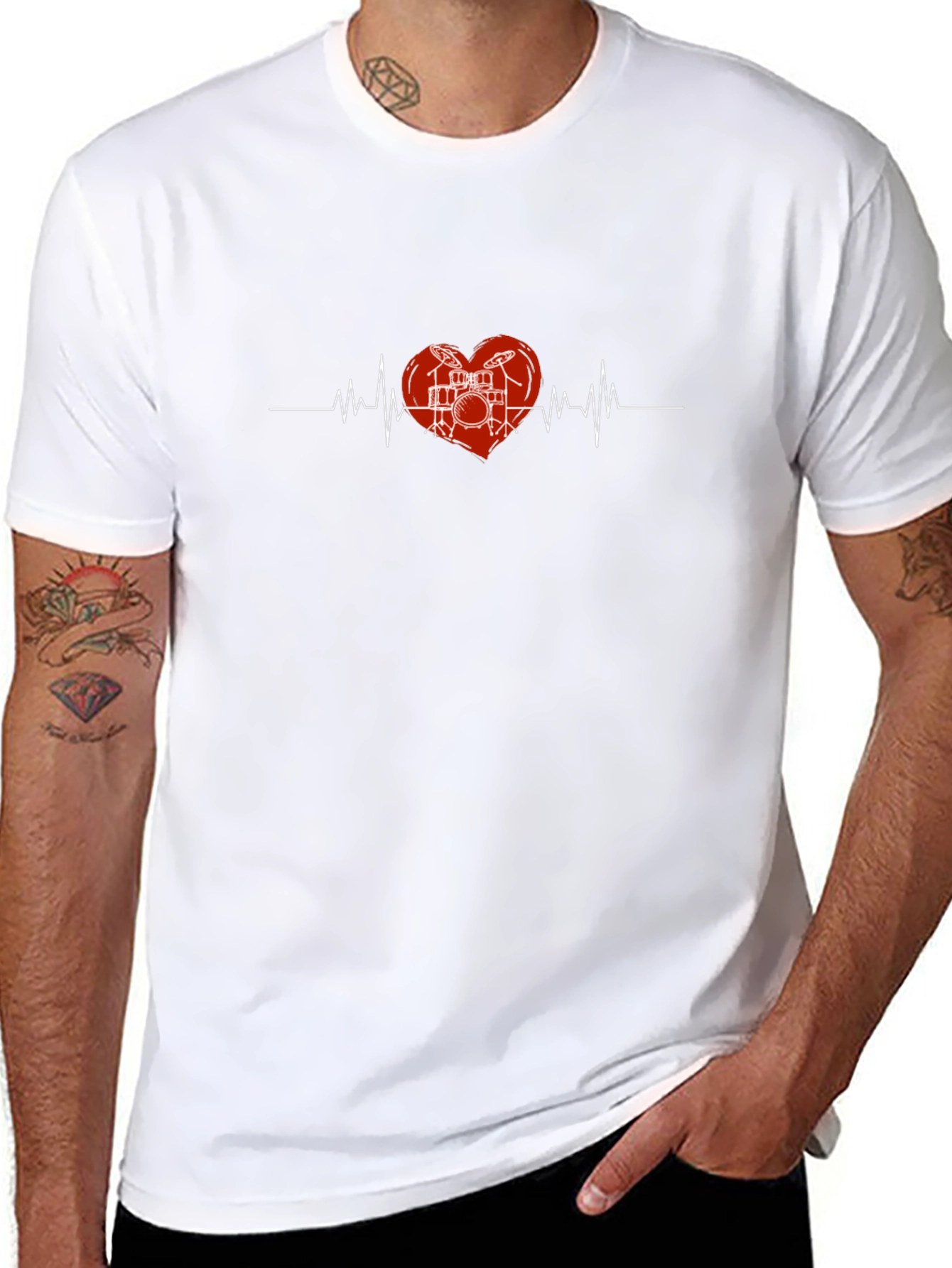 Drummer Heartbeat Graphic T-Shirt
